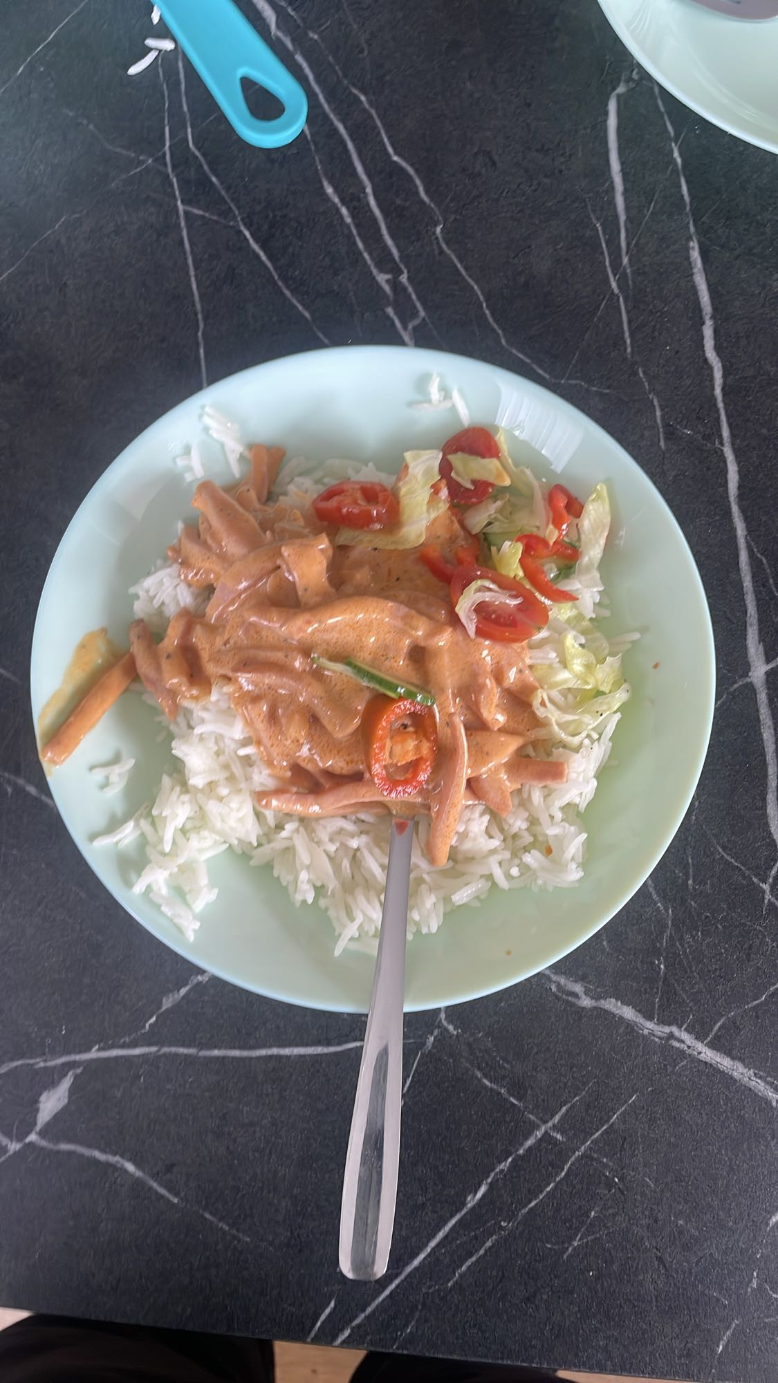Ris med korvstroganoff