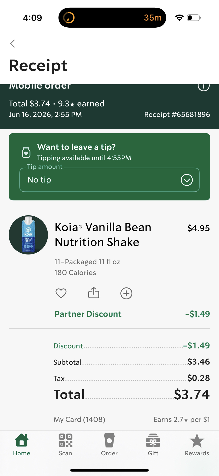 Vanilla Bean Shake