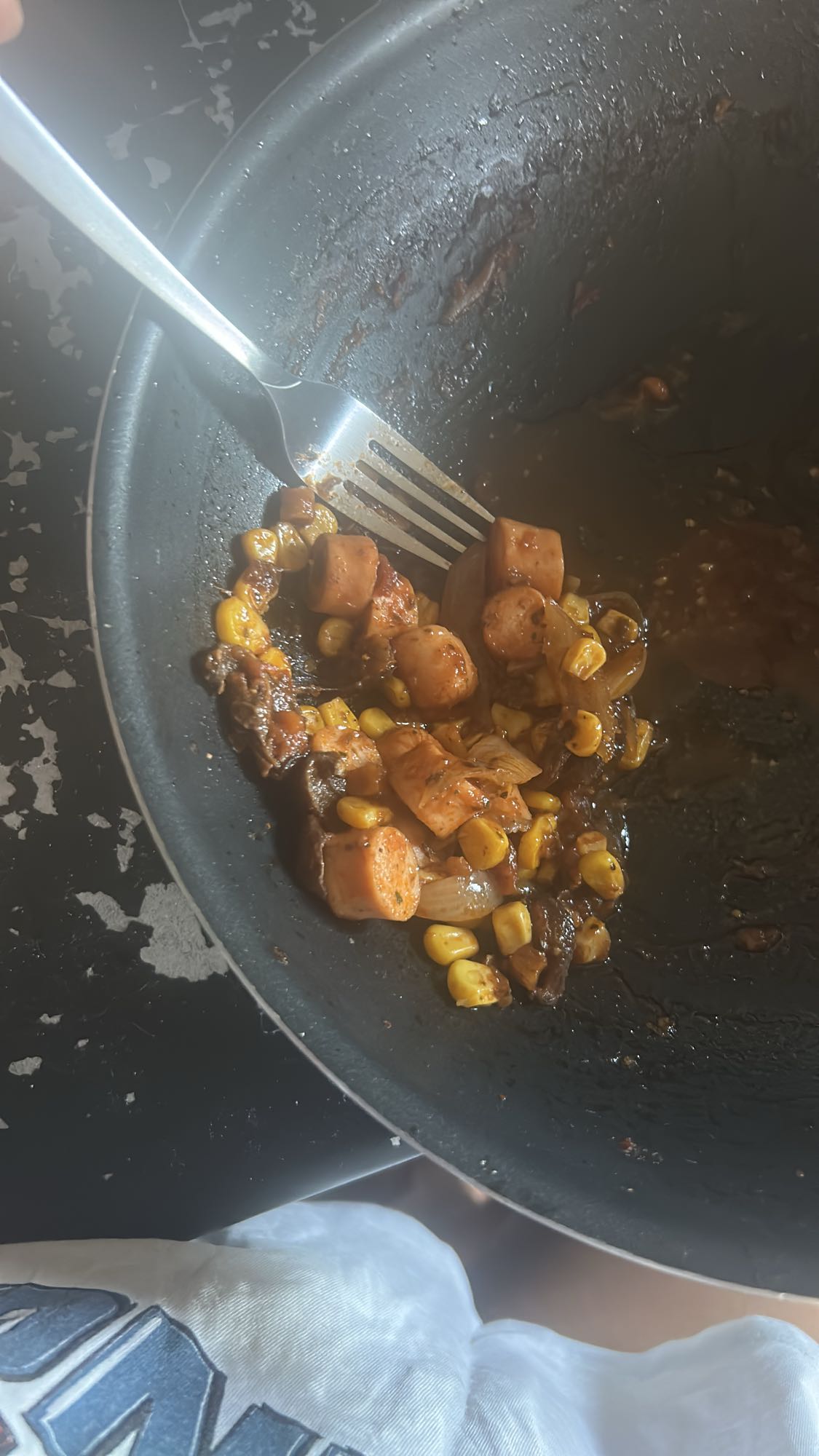 Poelee saucisse mais