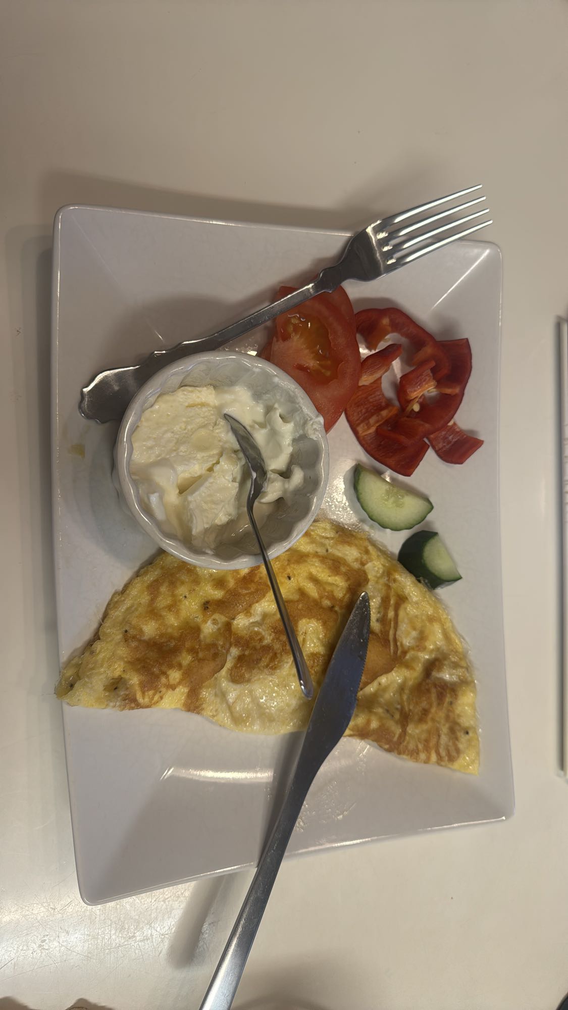 Omelett med grönsaker