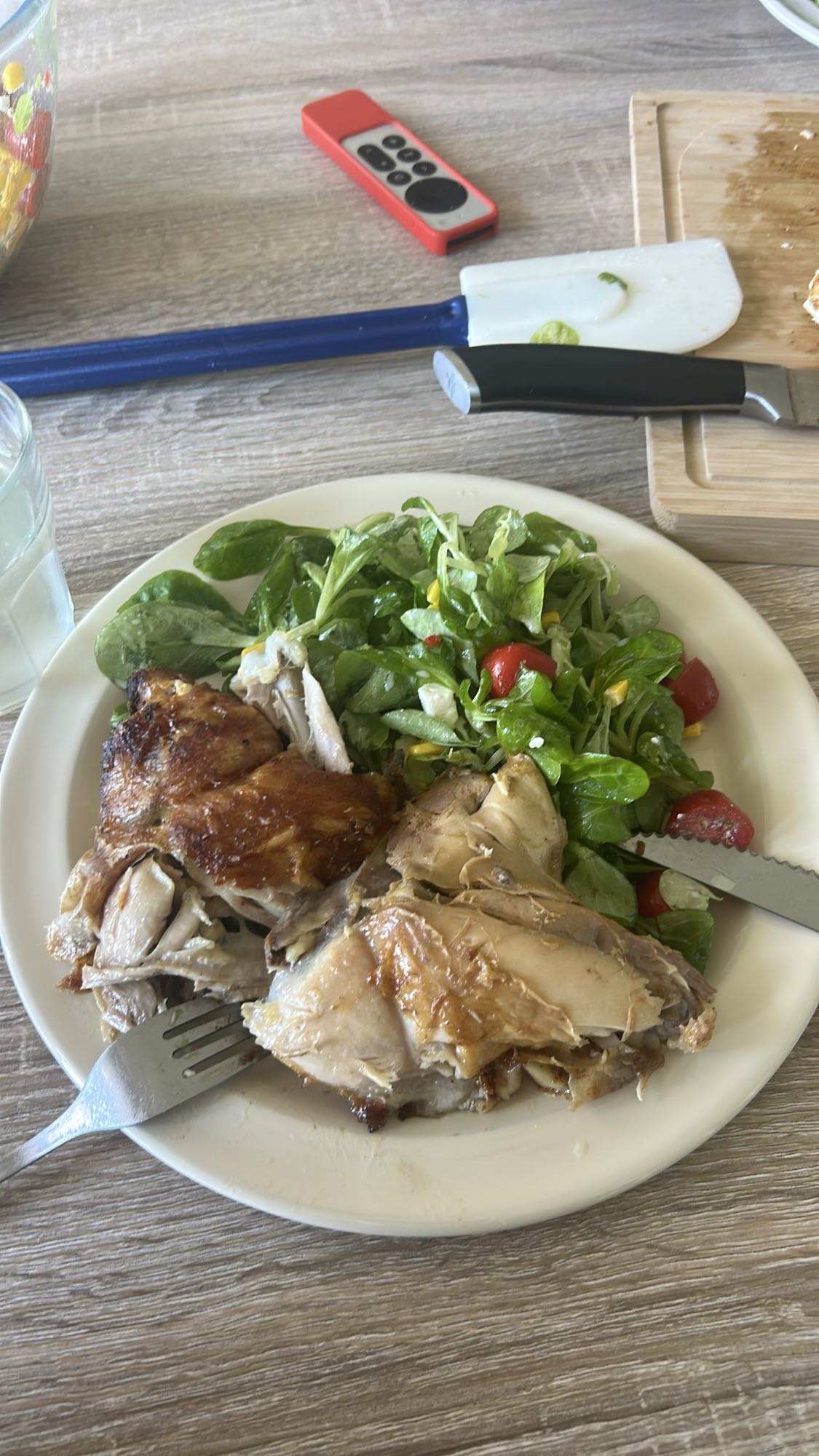 Poulet rôti et salade