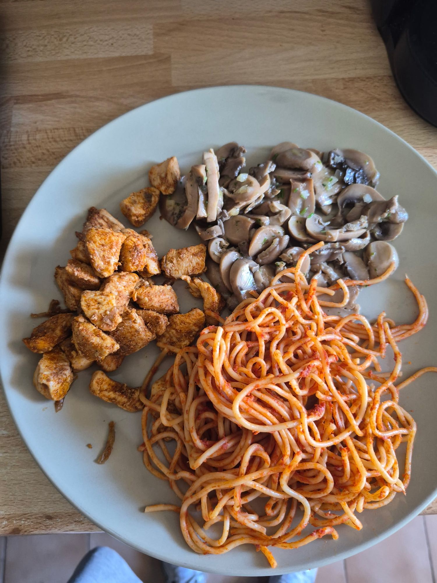 Poulet pâtes champignons