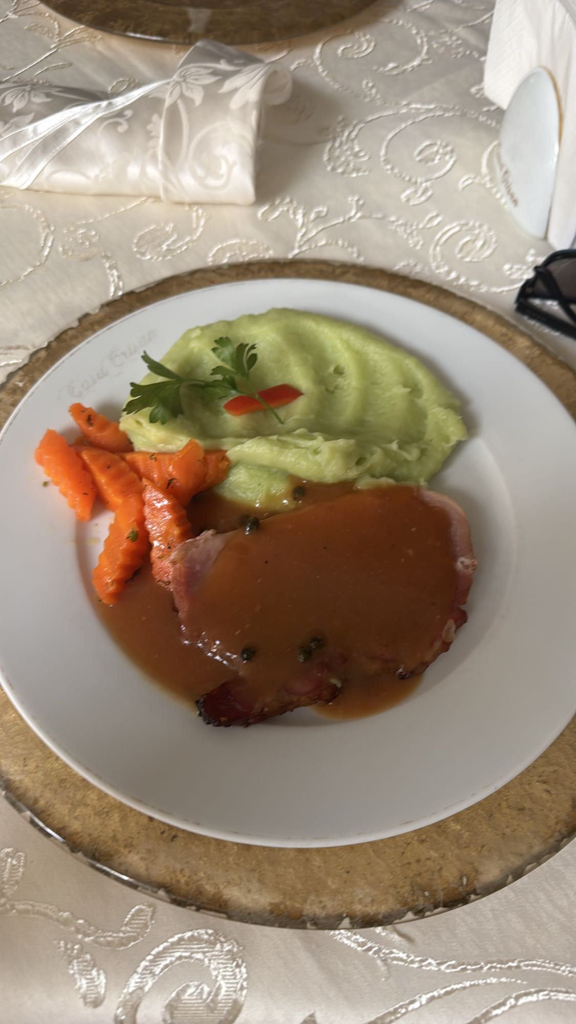 Ham with Mash and Carrots