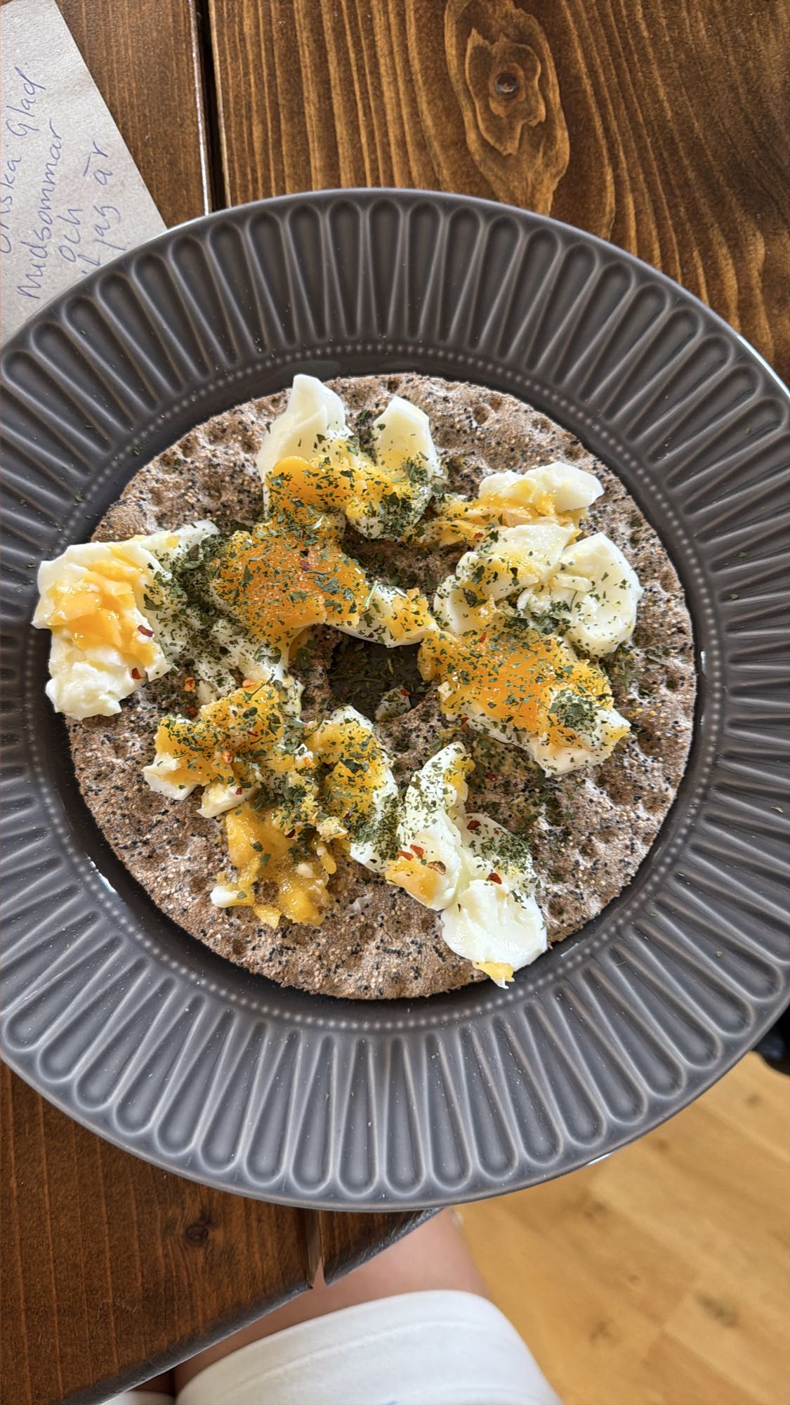 Knäckebröd med ägg