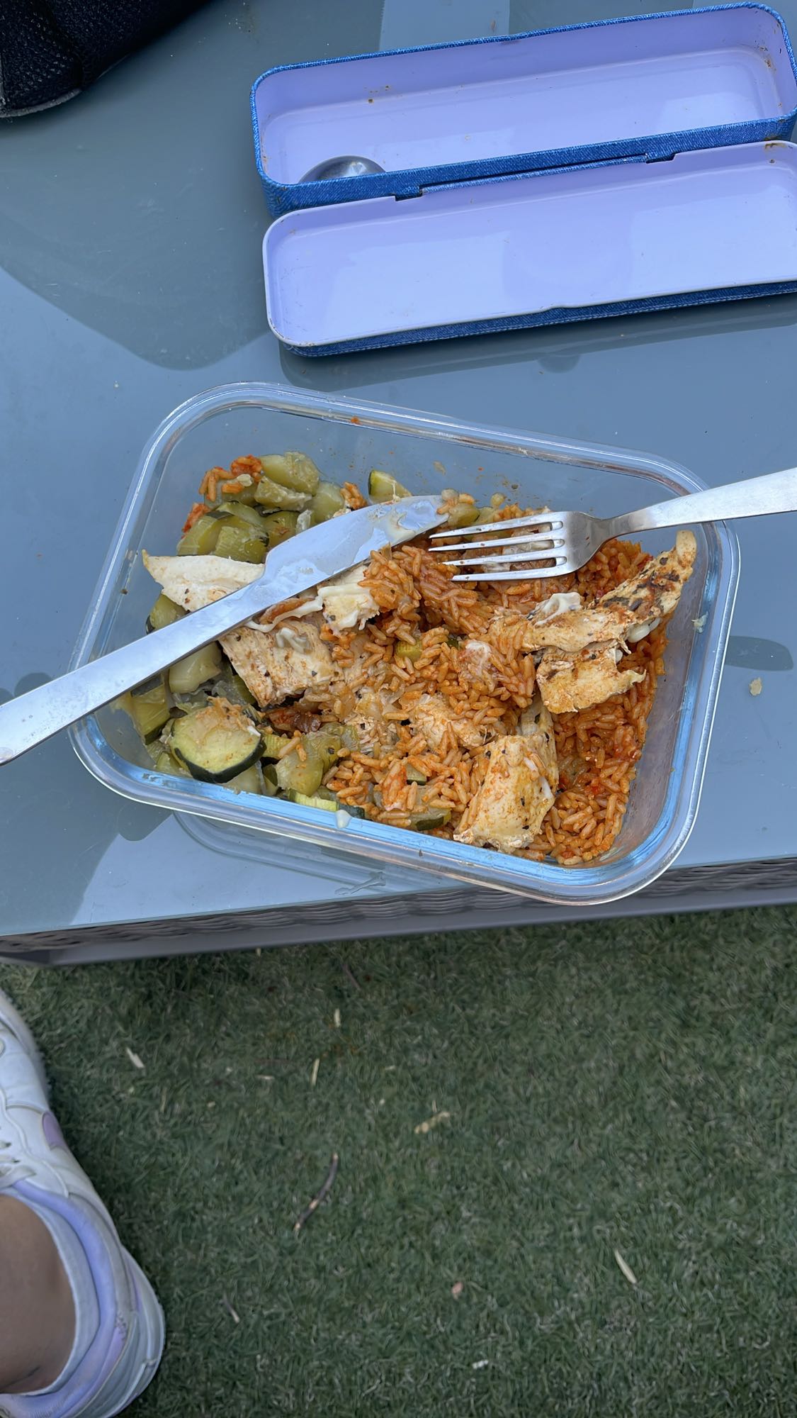 Riz tomate poulet courgette
