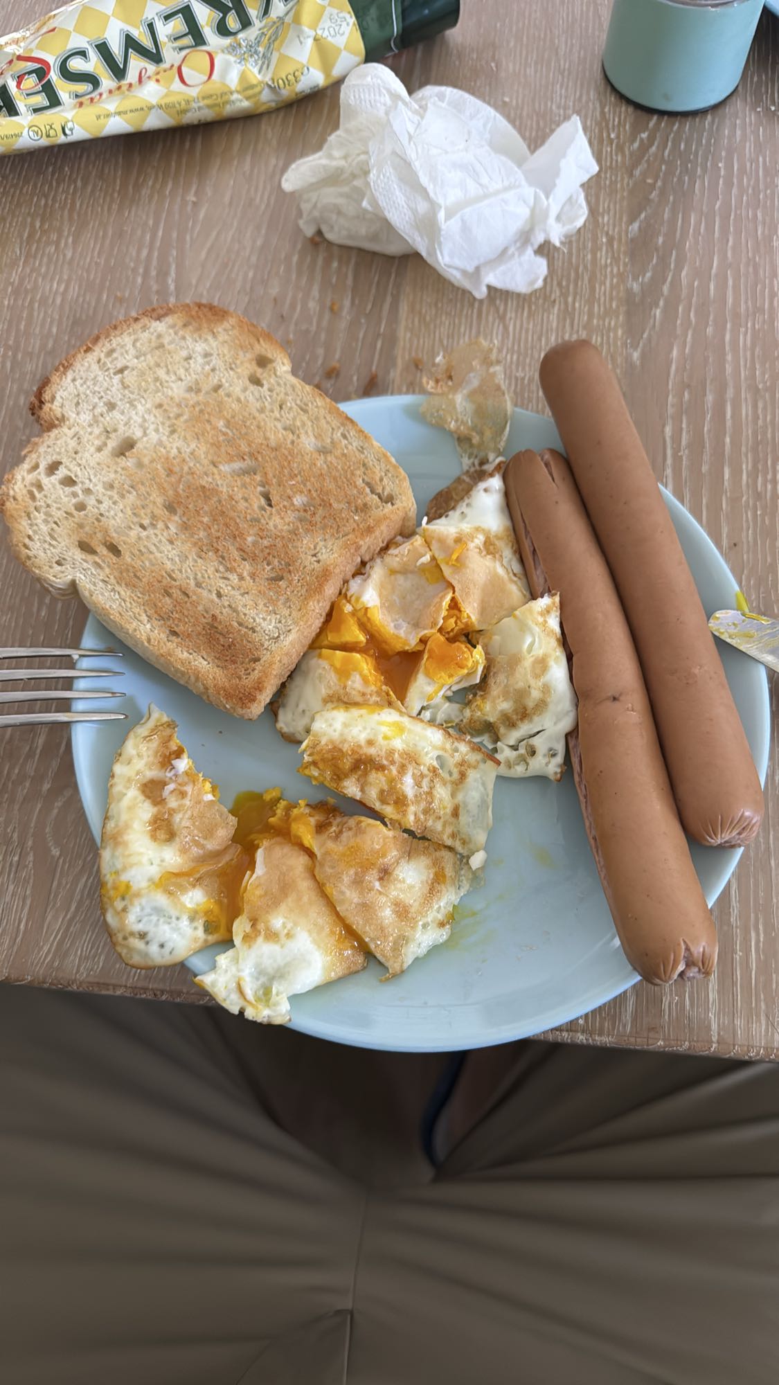 Eggs Sausages Toast