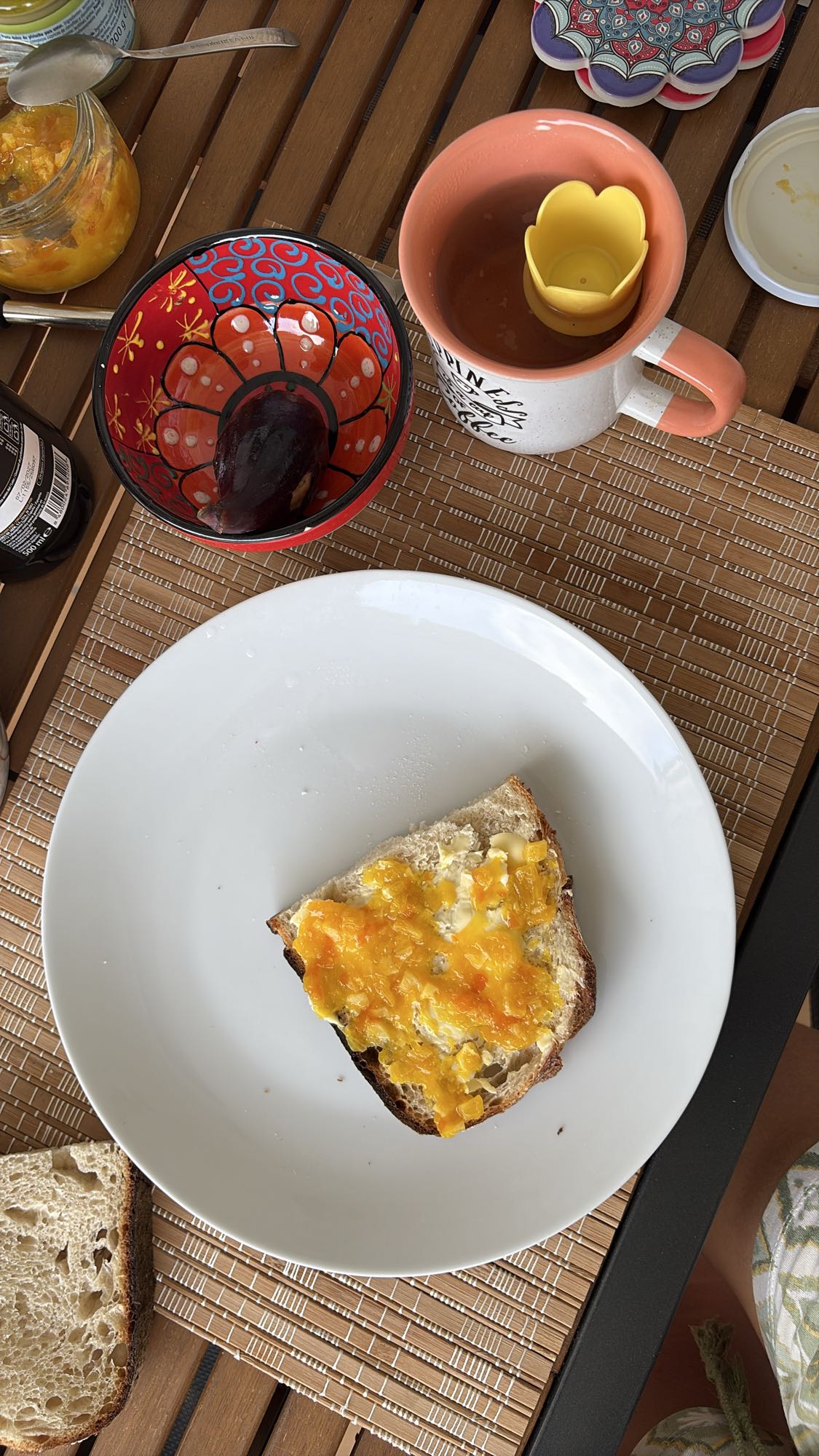 Sourdough Toast with Tea and 2 Boiled Eggs