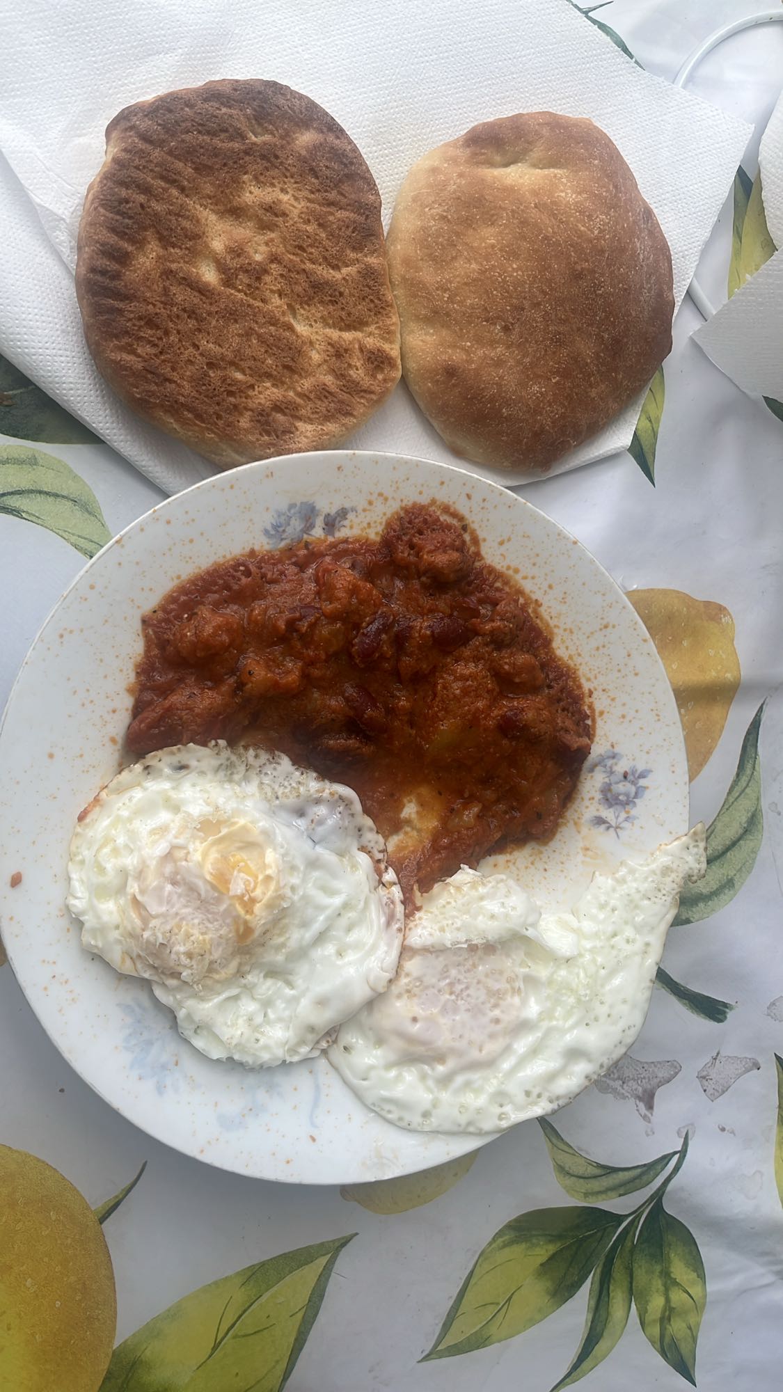 Eggs Beans and Flatbread