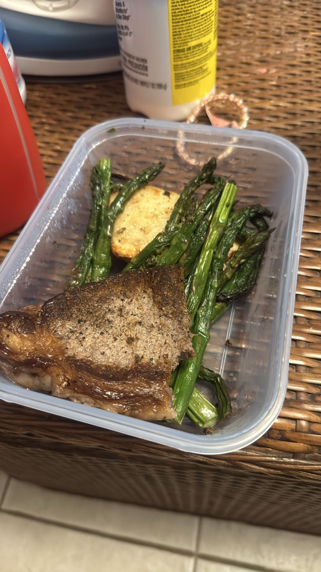 Steak with Yams and Asparagus