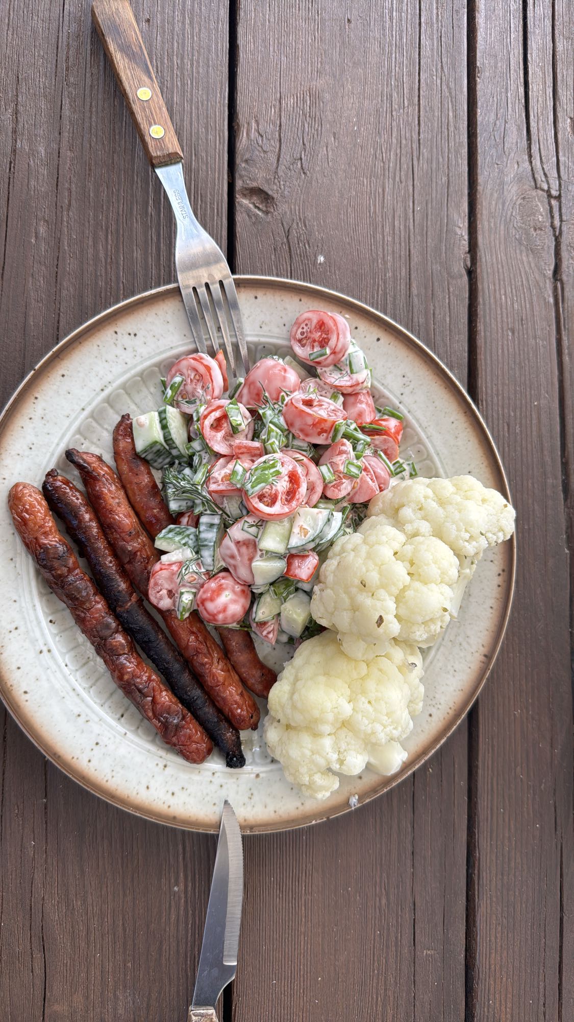 Sausages with salad