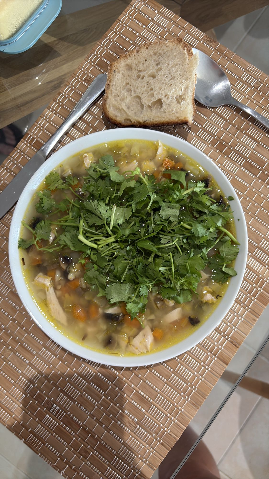 Chicken Soup with Sourdough Bread