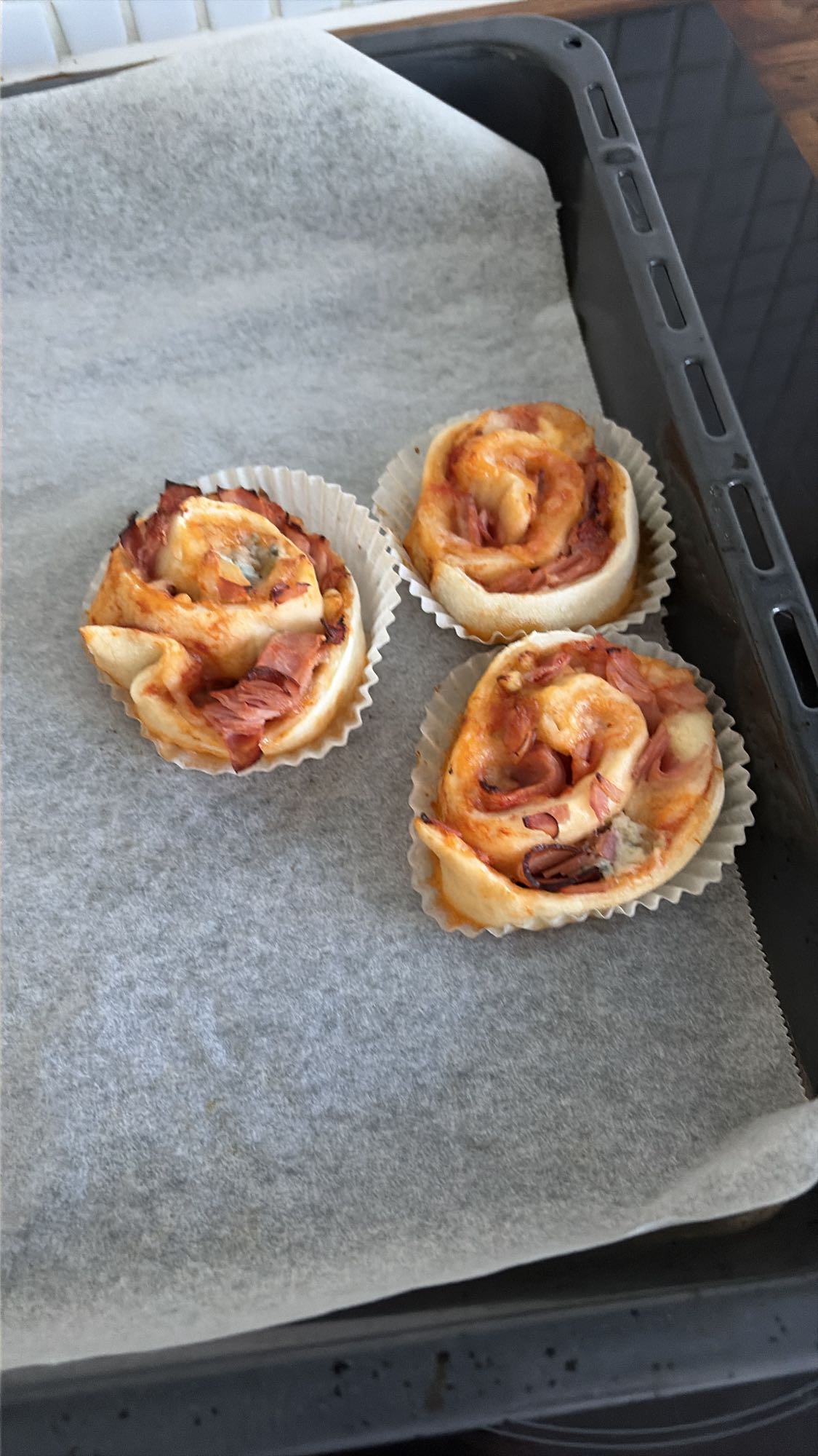 Pizzabullar med skinka