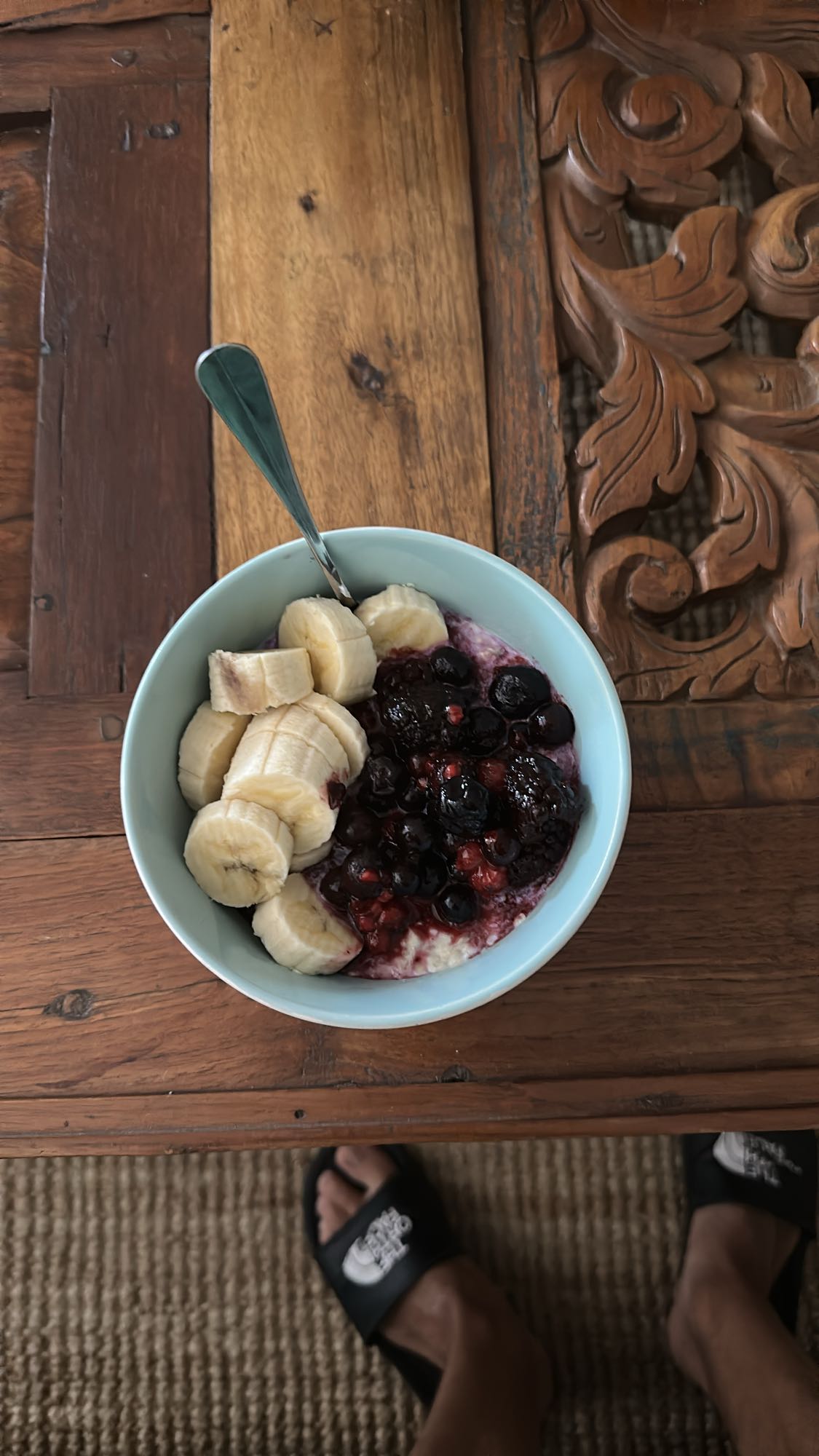 Avena con plátano y frutos