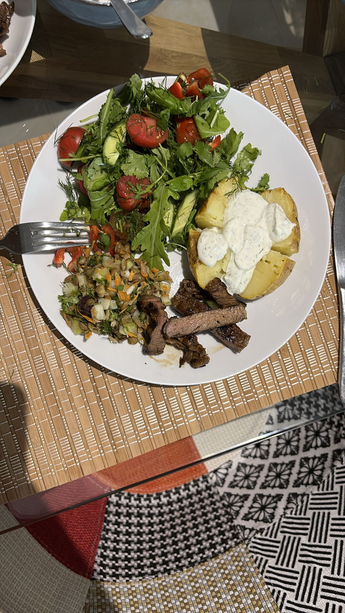 Steak Potato Salad Plate