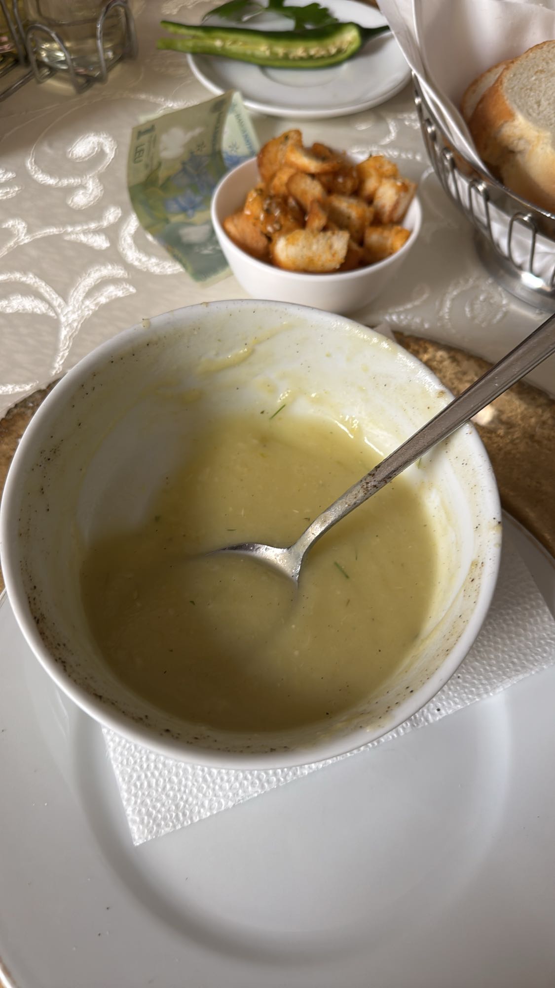 Cream Soup with Croutons