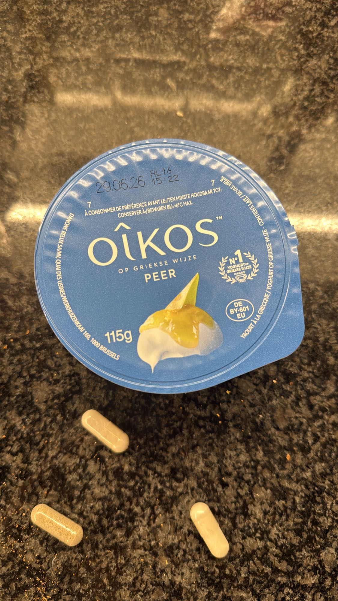 Griekse yoghurt peer