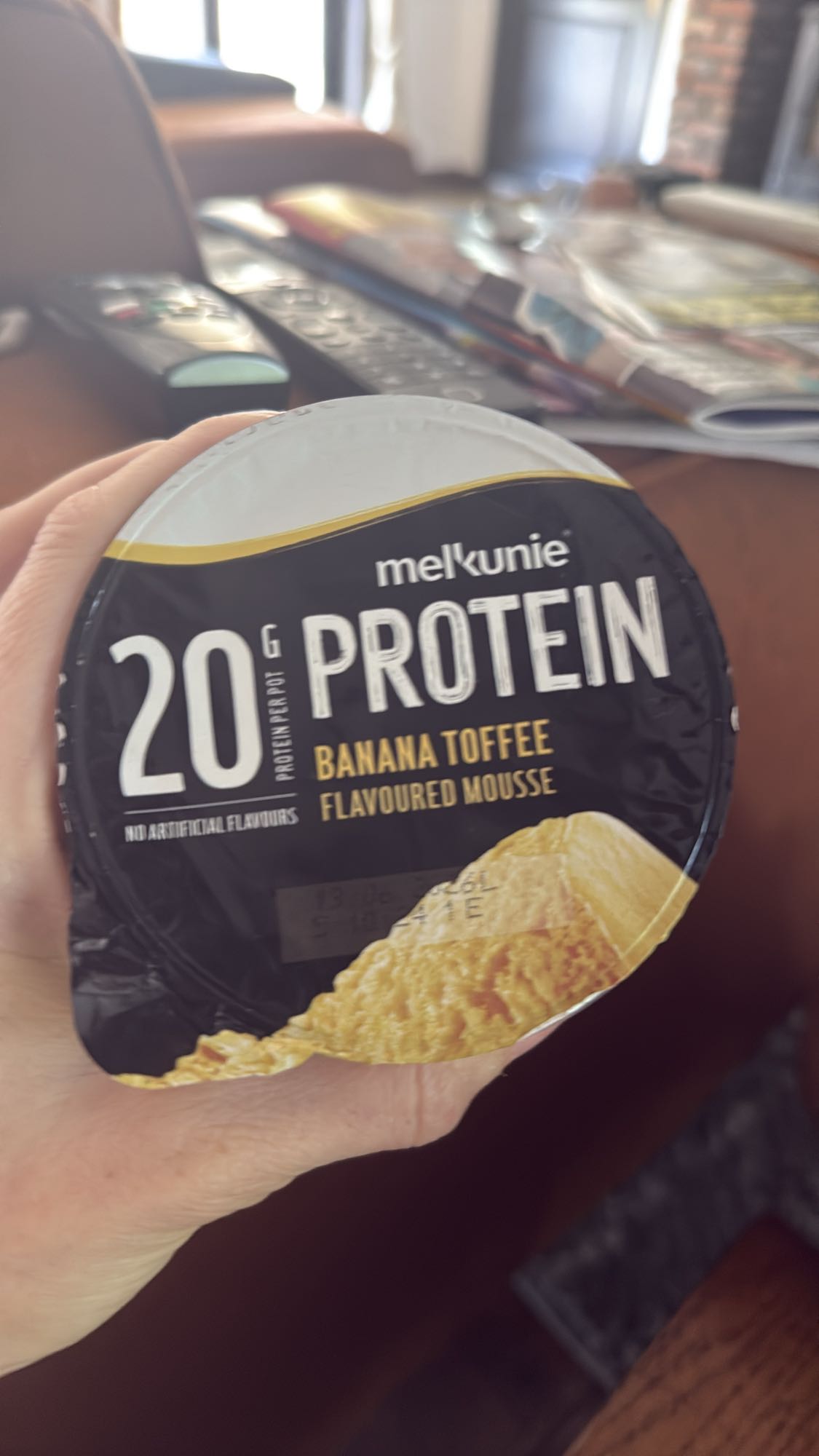 proteïnemousse banaan toffee