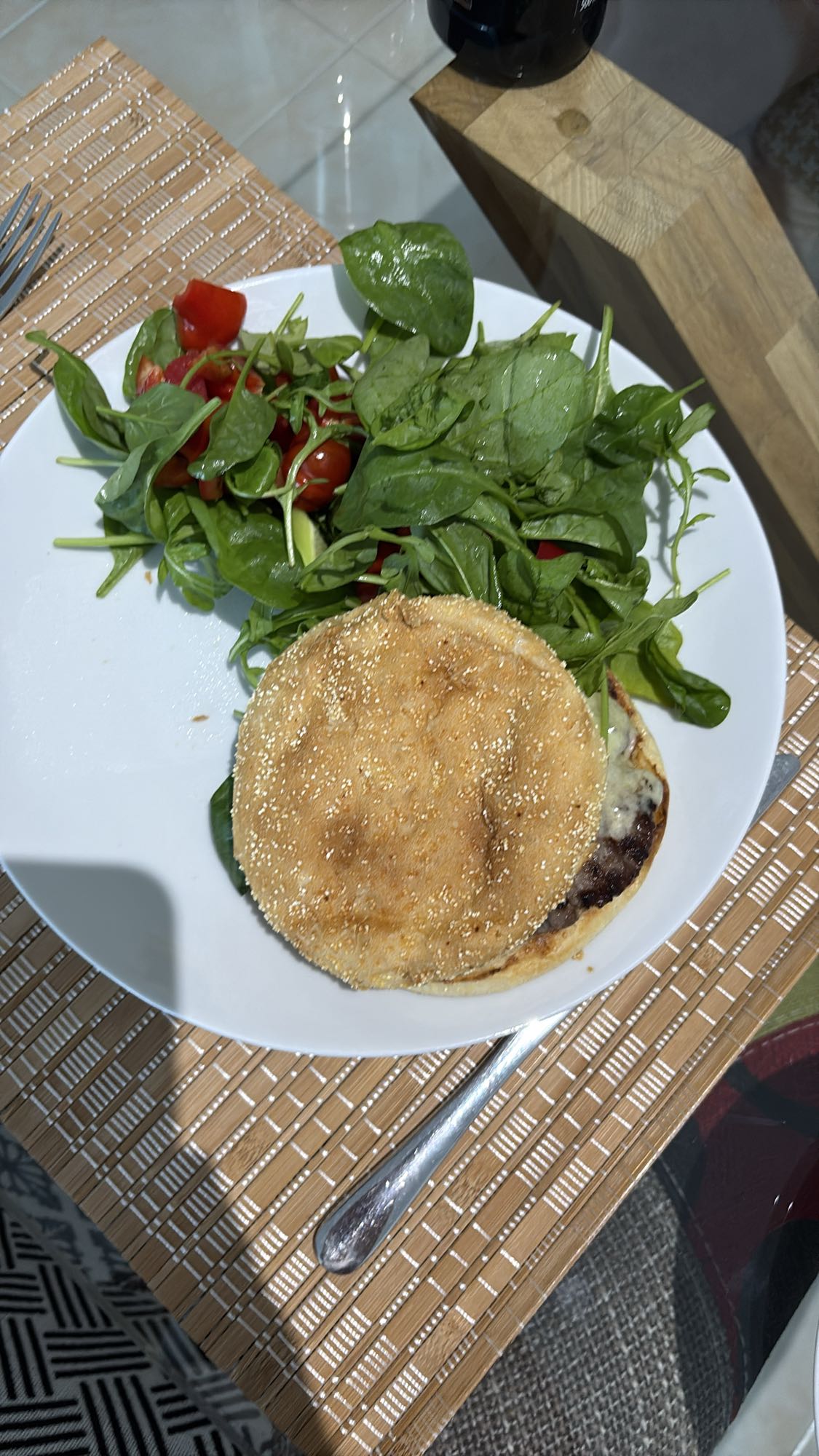 Burger with Green Salad