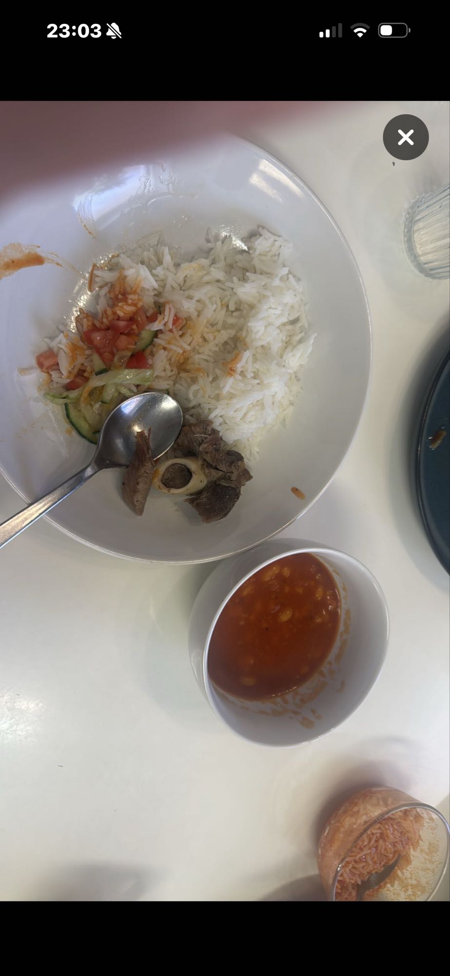 Ris med kött och soppa