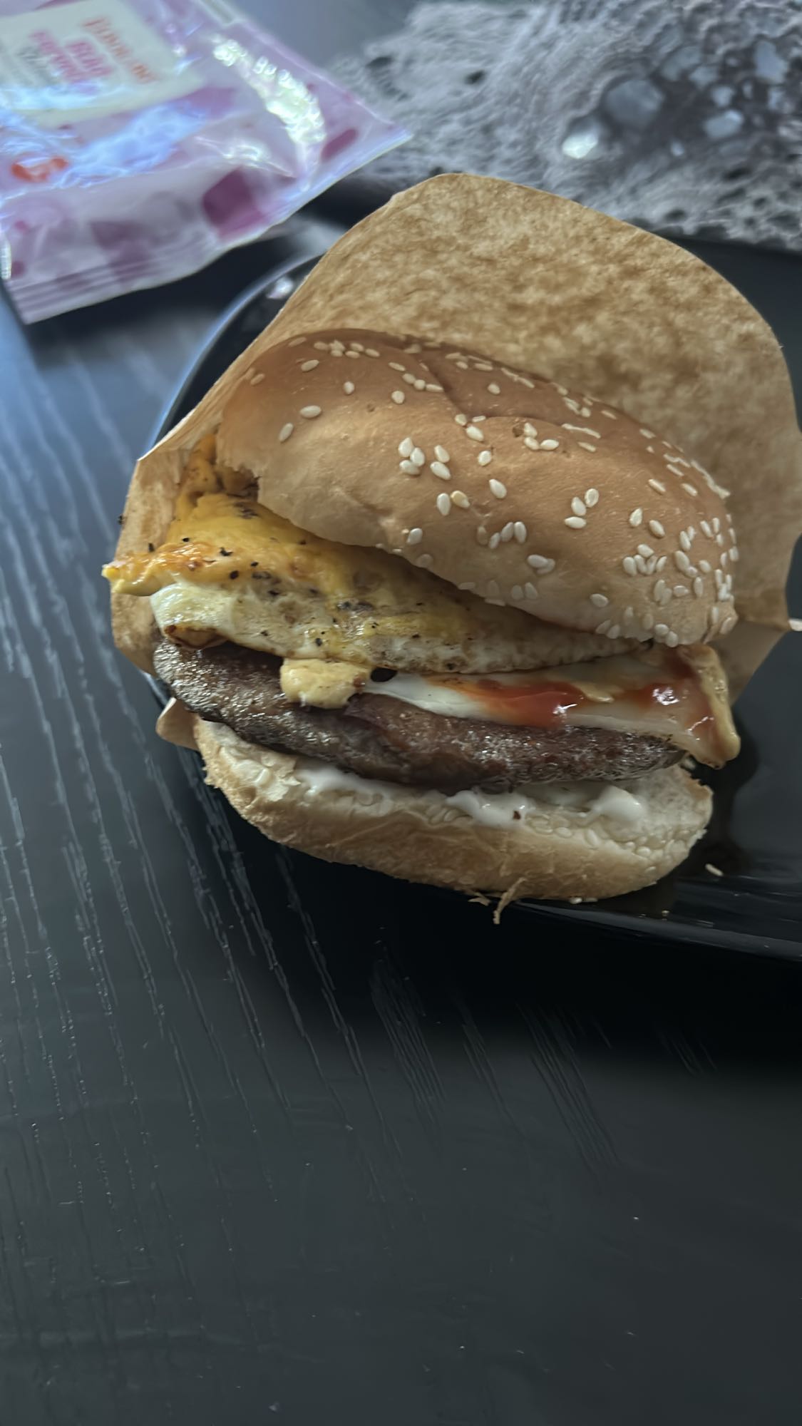 Hamburgare med ägg