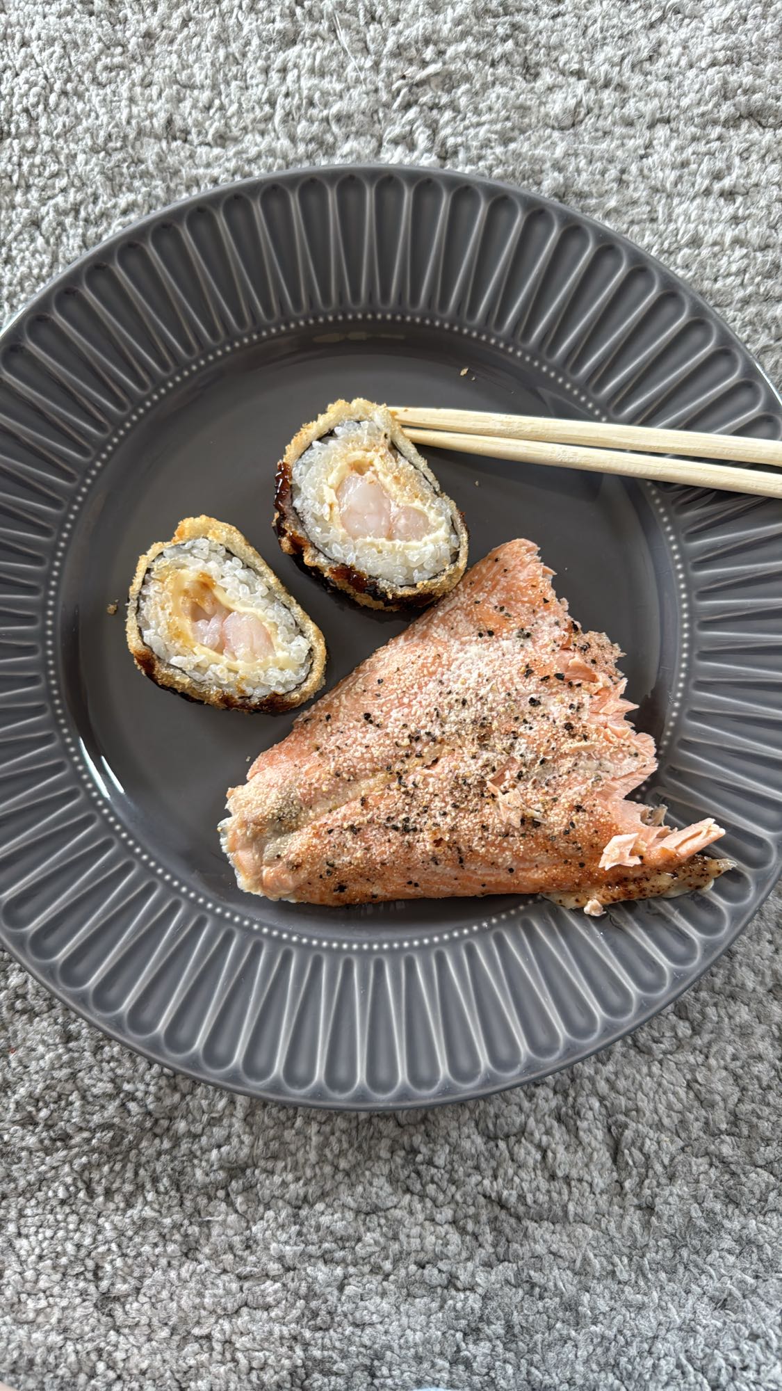 Salmon and Fried Sushi