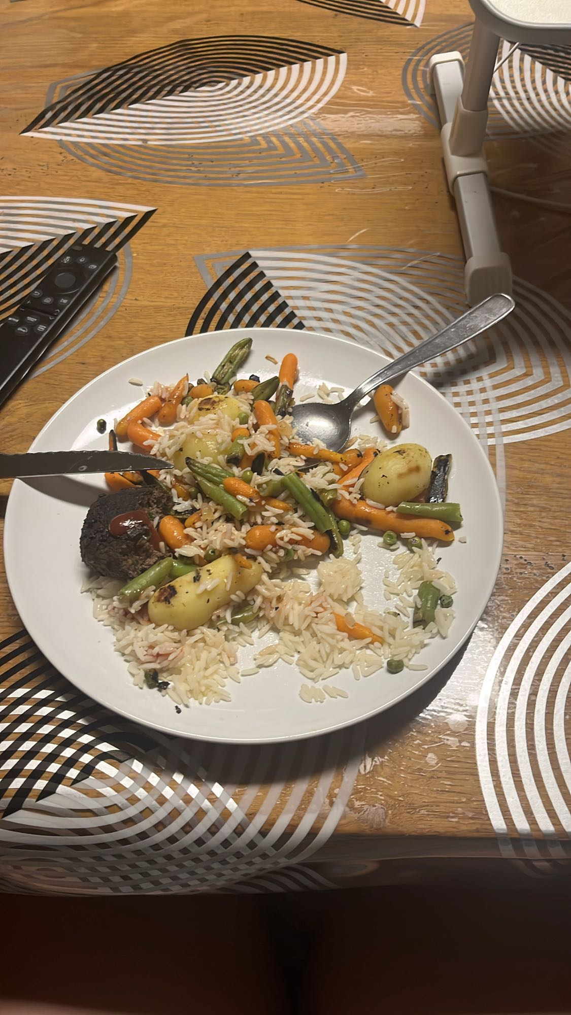 Riz légumes et steak