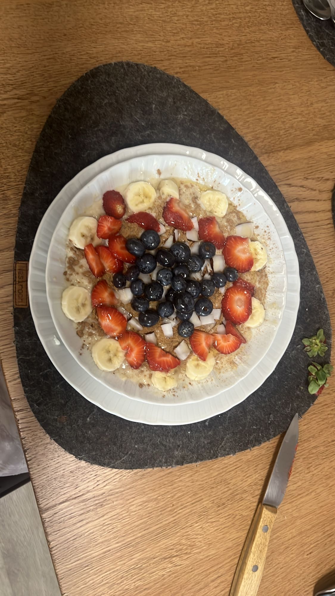 Porridge con frutta