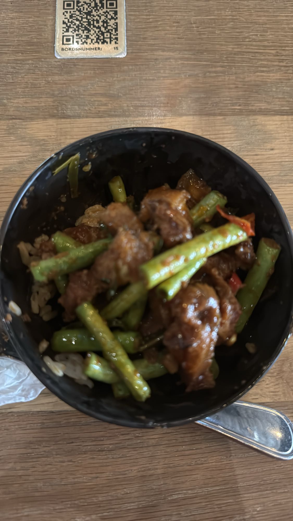 Wok med fläsk och ris