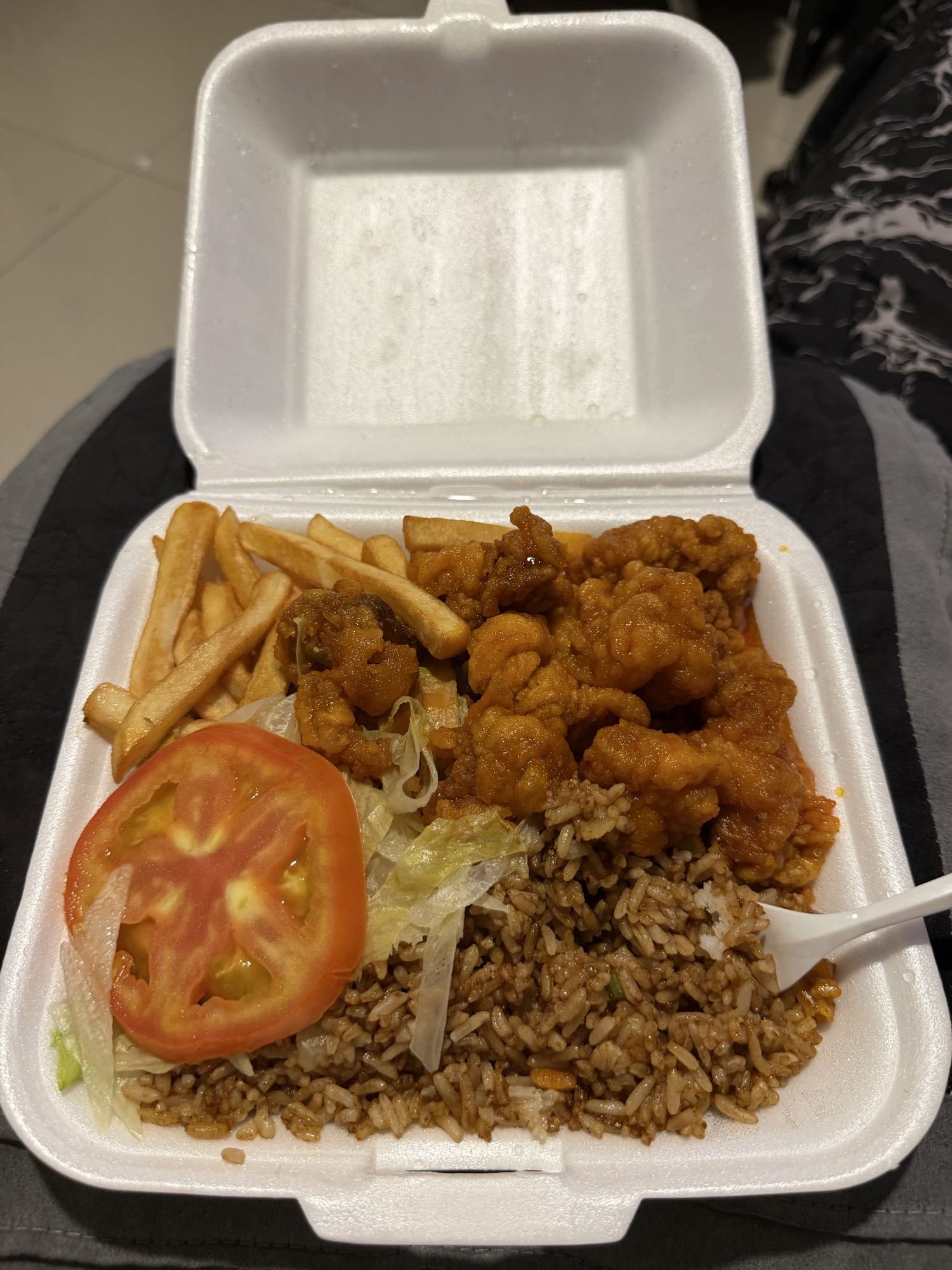 pollo frito con arroz