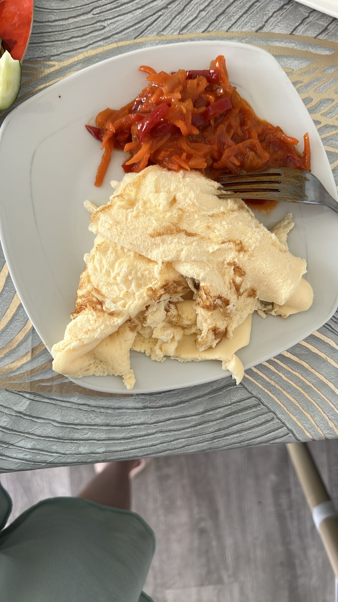Омлет с тушеными овощами
