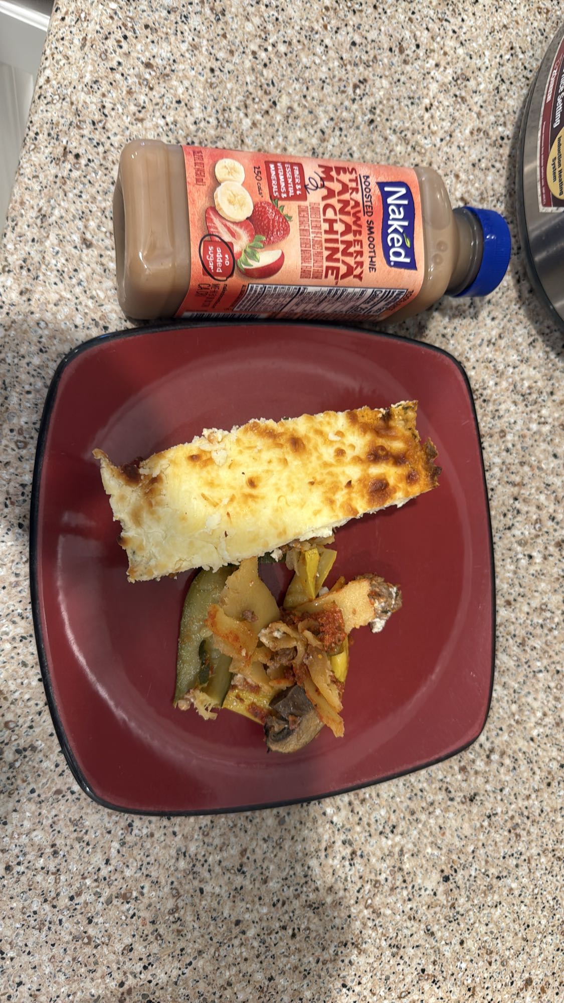 Beef Lasagna and Smoothie