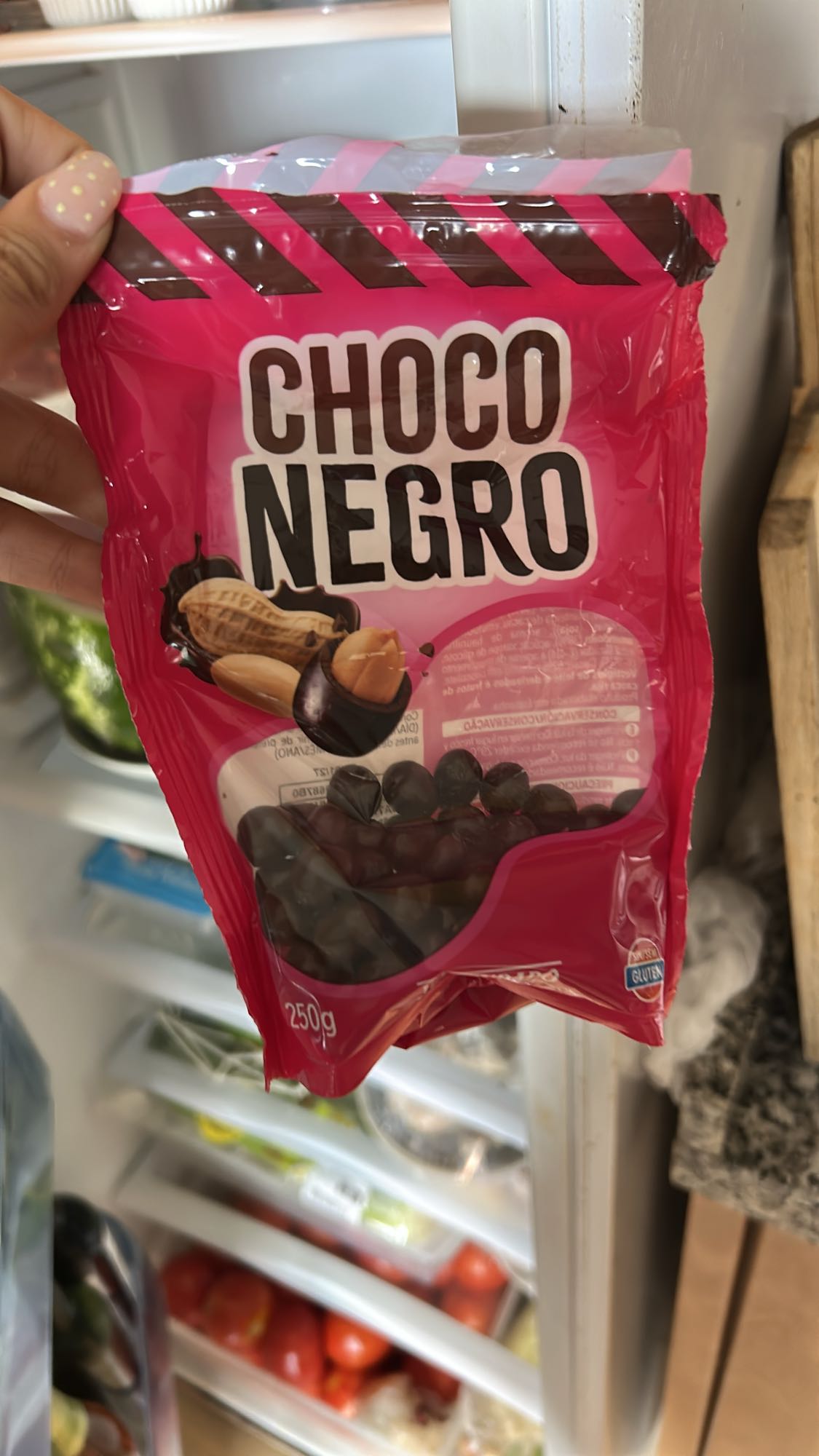 maní con choco negro