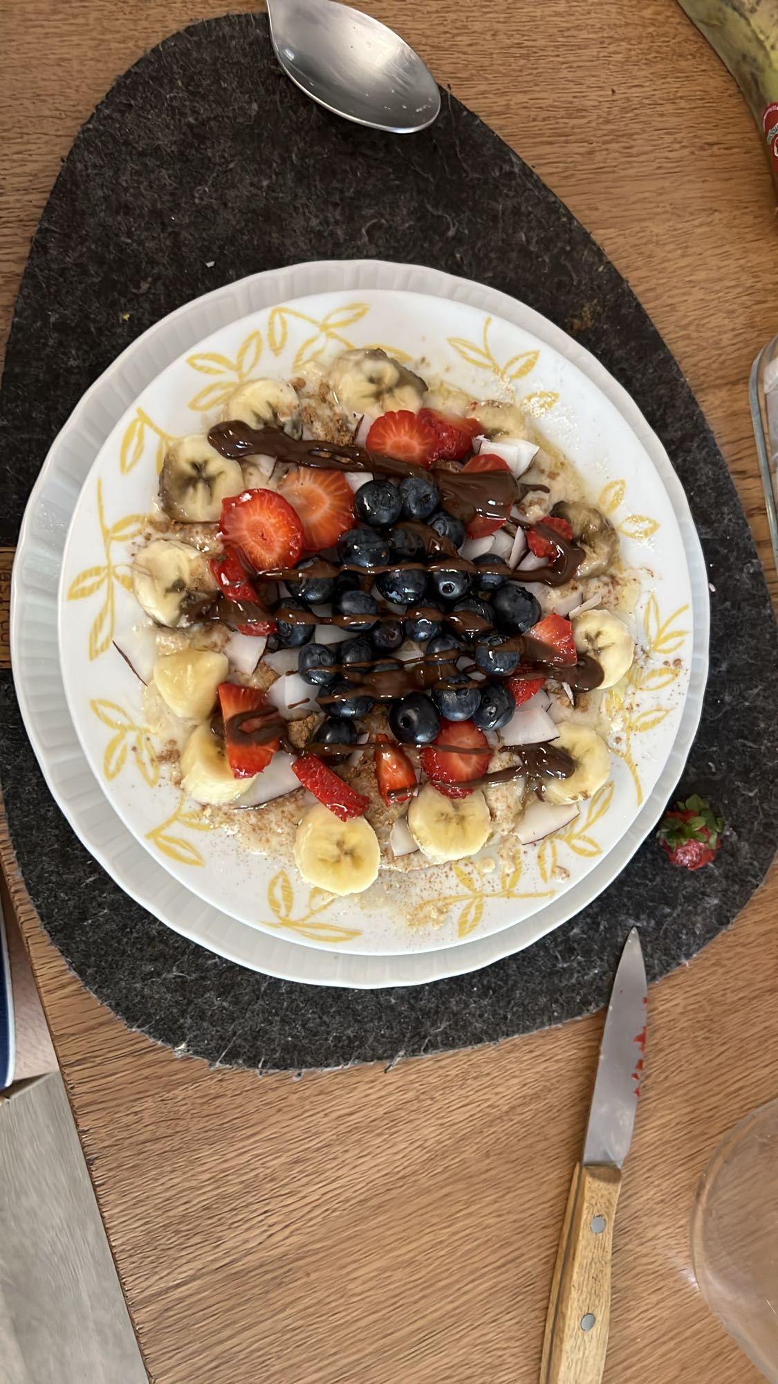Porridge con frutta