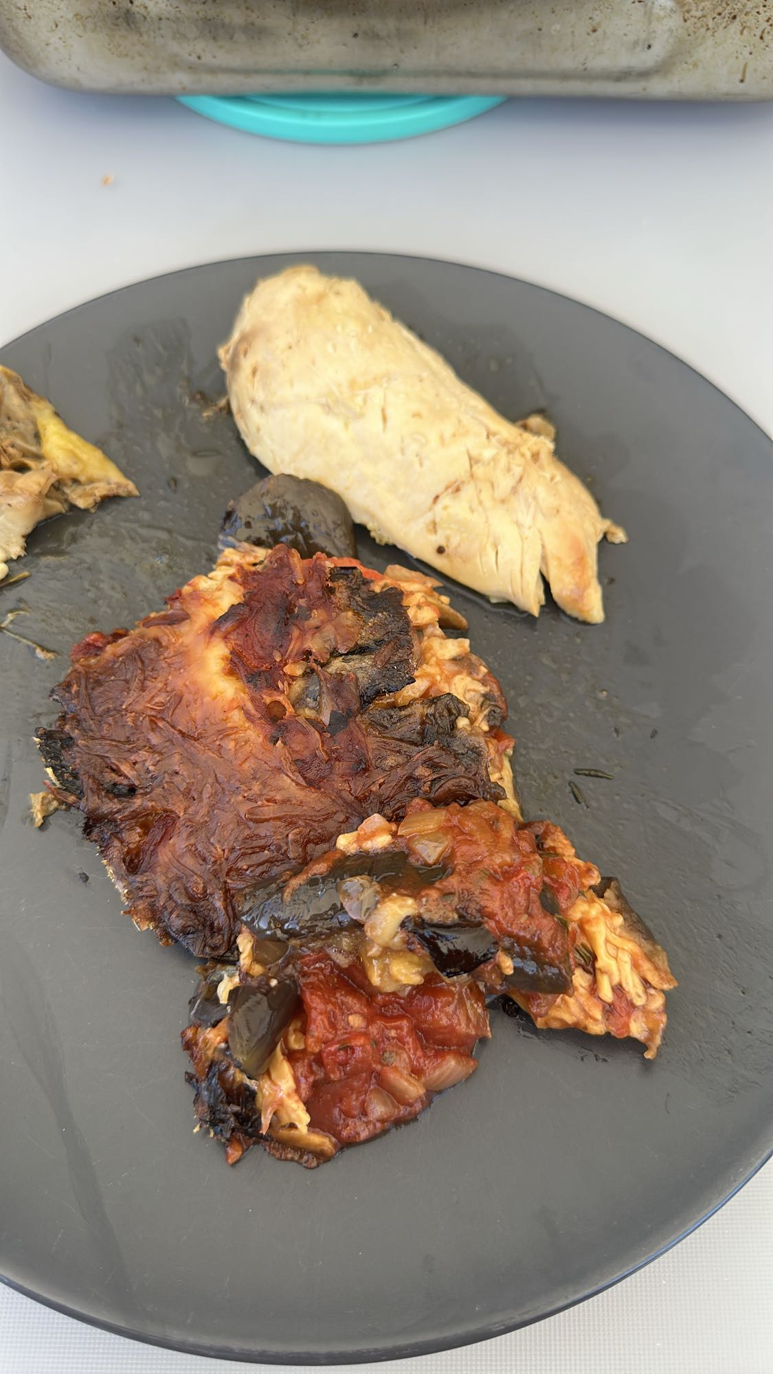 Poulet et gratin d'aubergine
