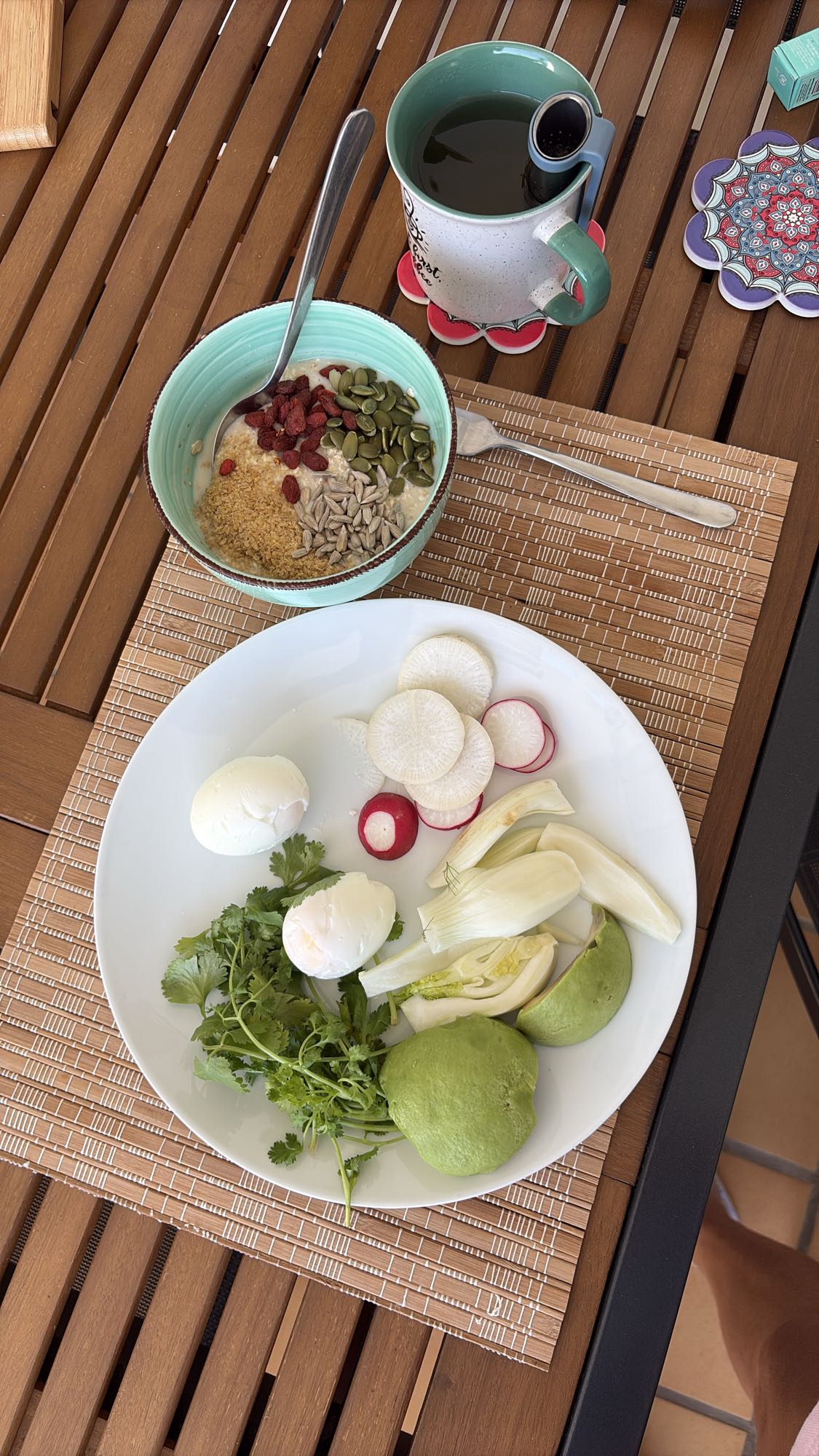 Overnight Oats Bowl and Eggs