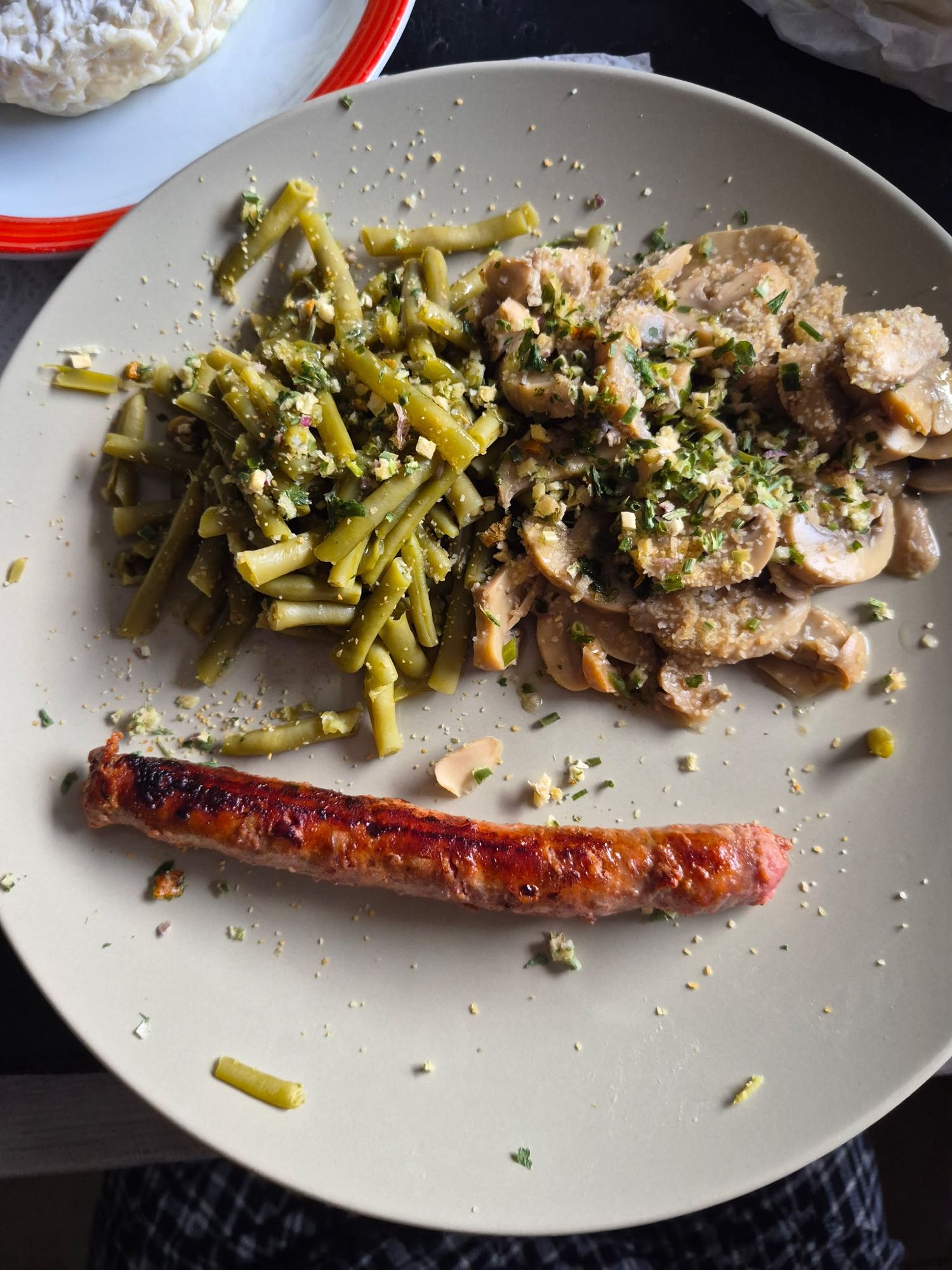Saucisse haricots champi