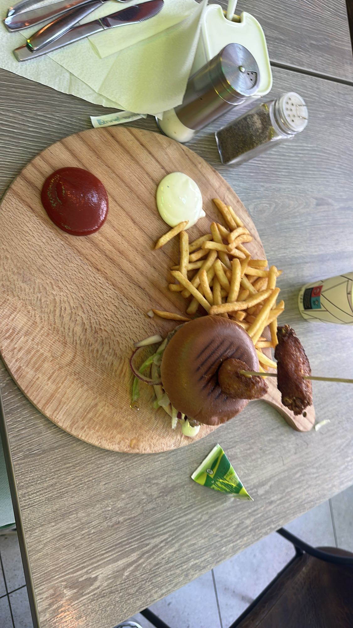 Hamburgare med pommes