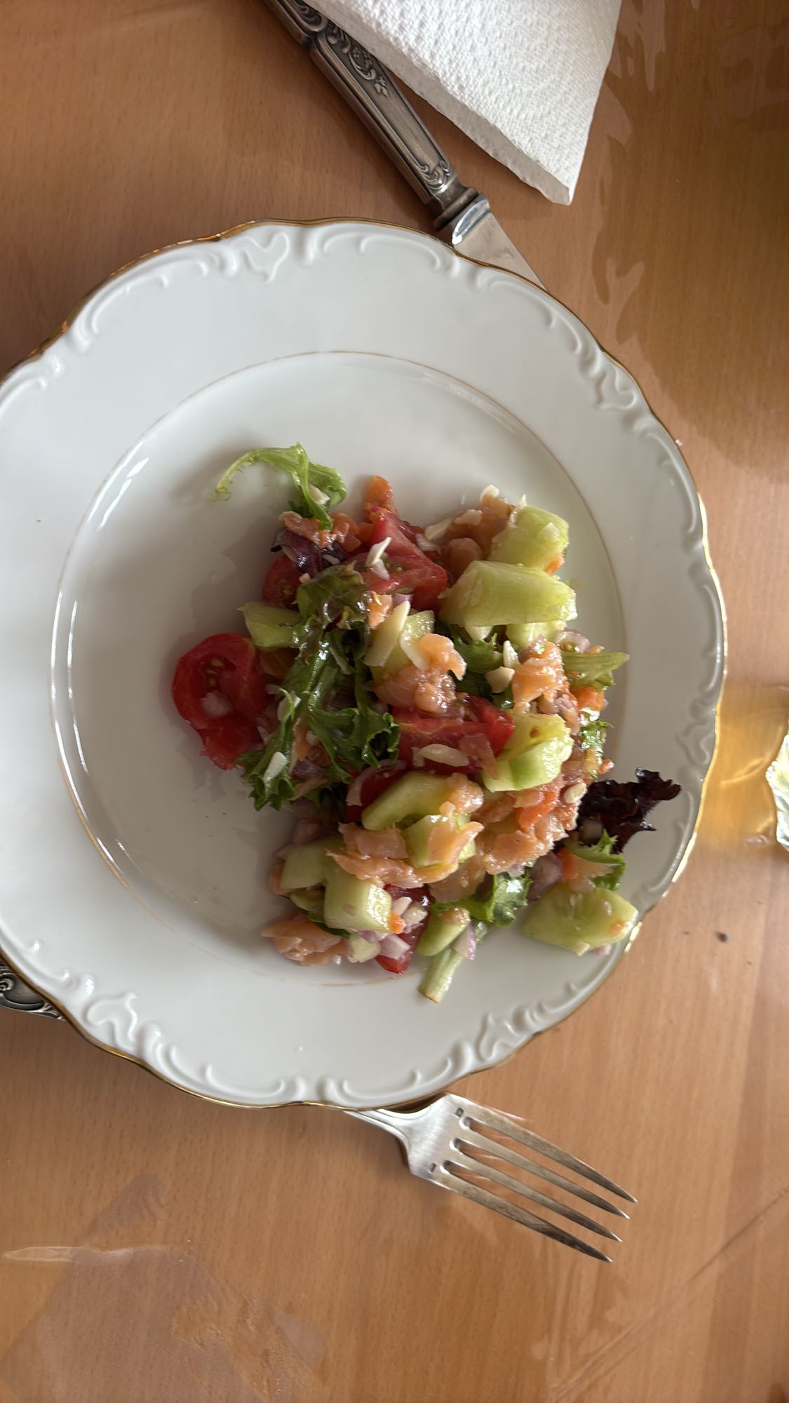 salade au saumon et parmesan