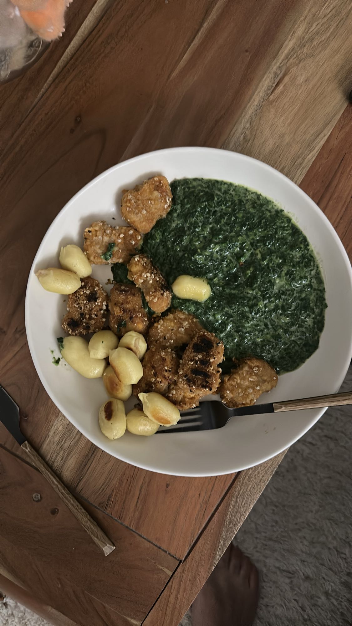 Épinards crème gnocchis
