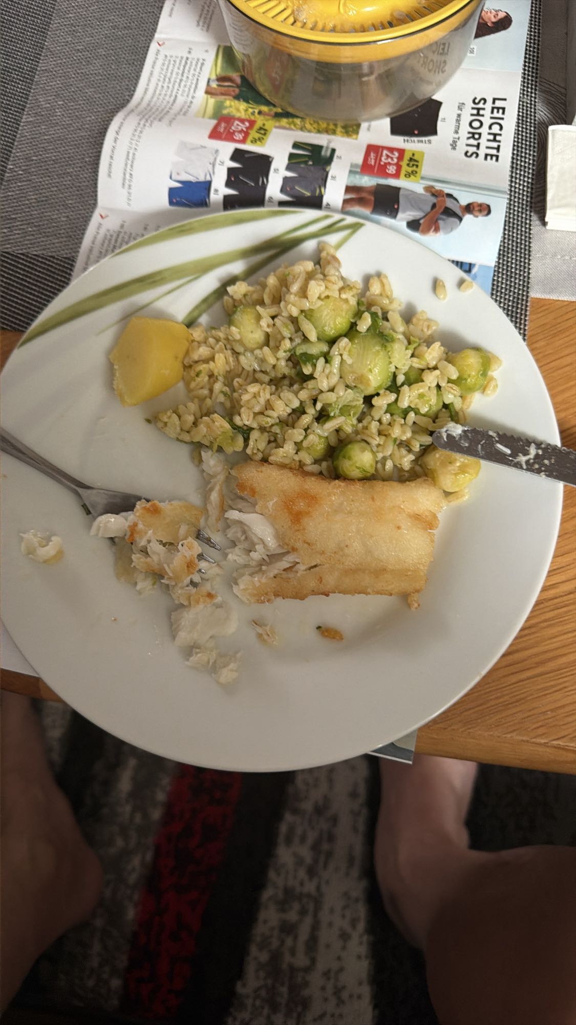 Fisch mit Rosenkohl