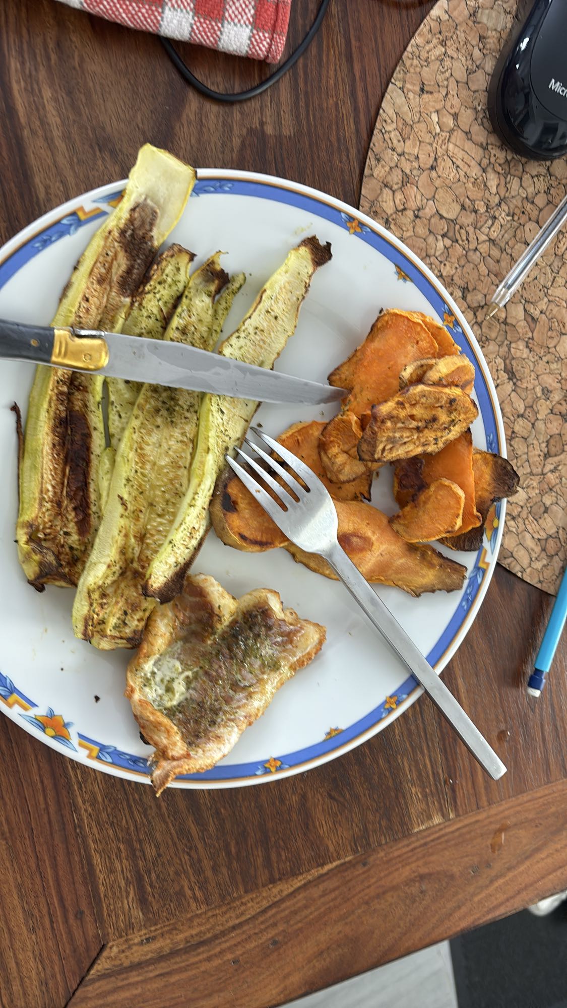 Courgette patate douce et poisson blanc