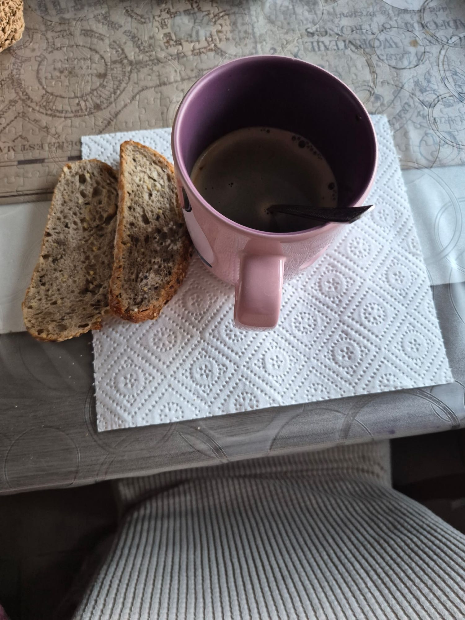Café au lait et pain