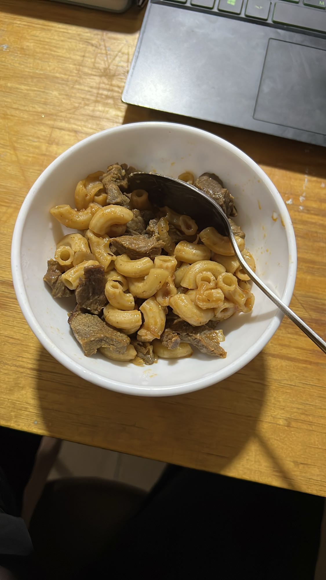 Макароны с говядиной