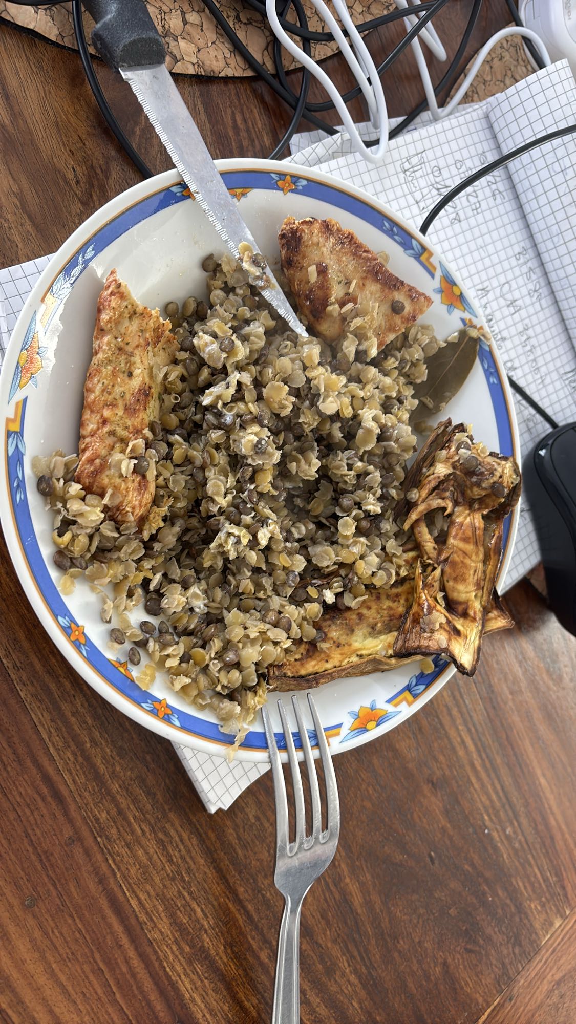 Poulet aux lentilles