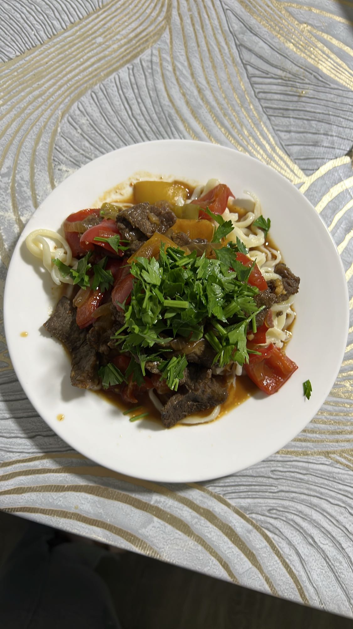 Лапша с говядиной