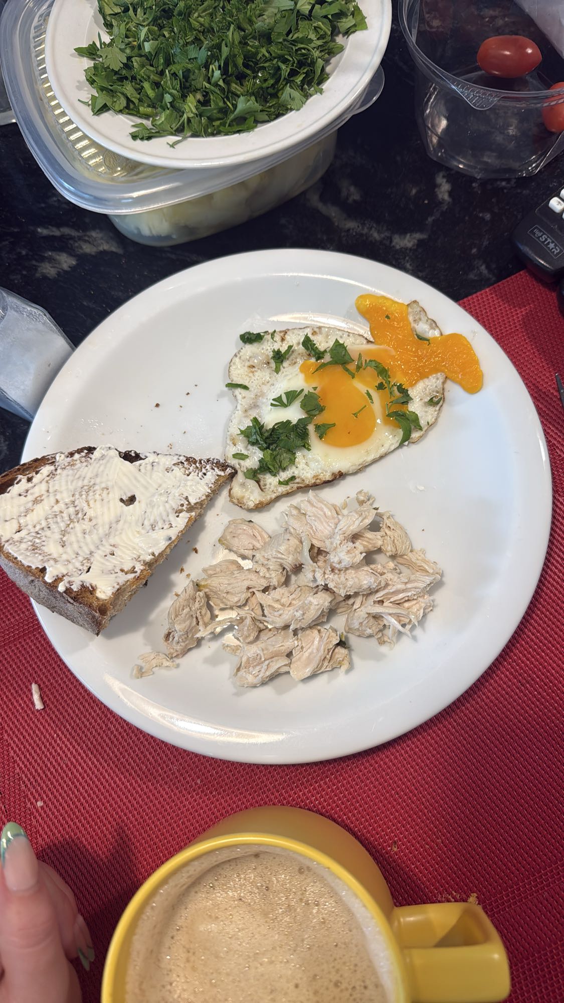 Egg Chicken Toast Plate