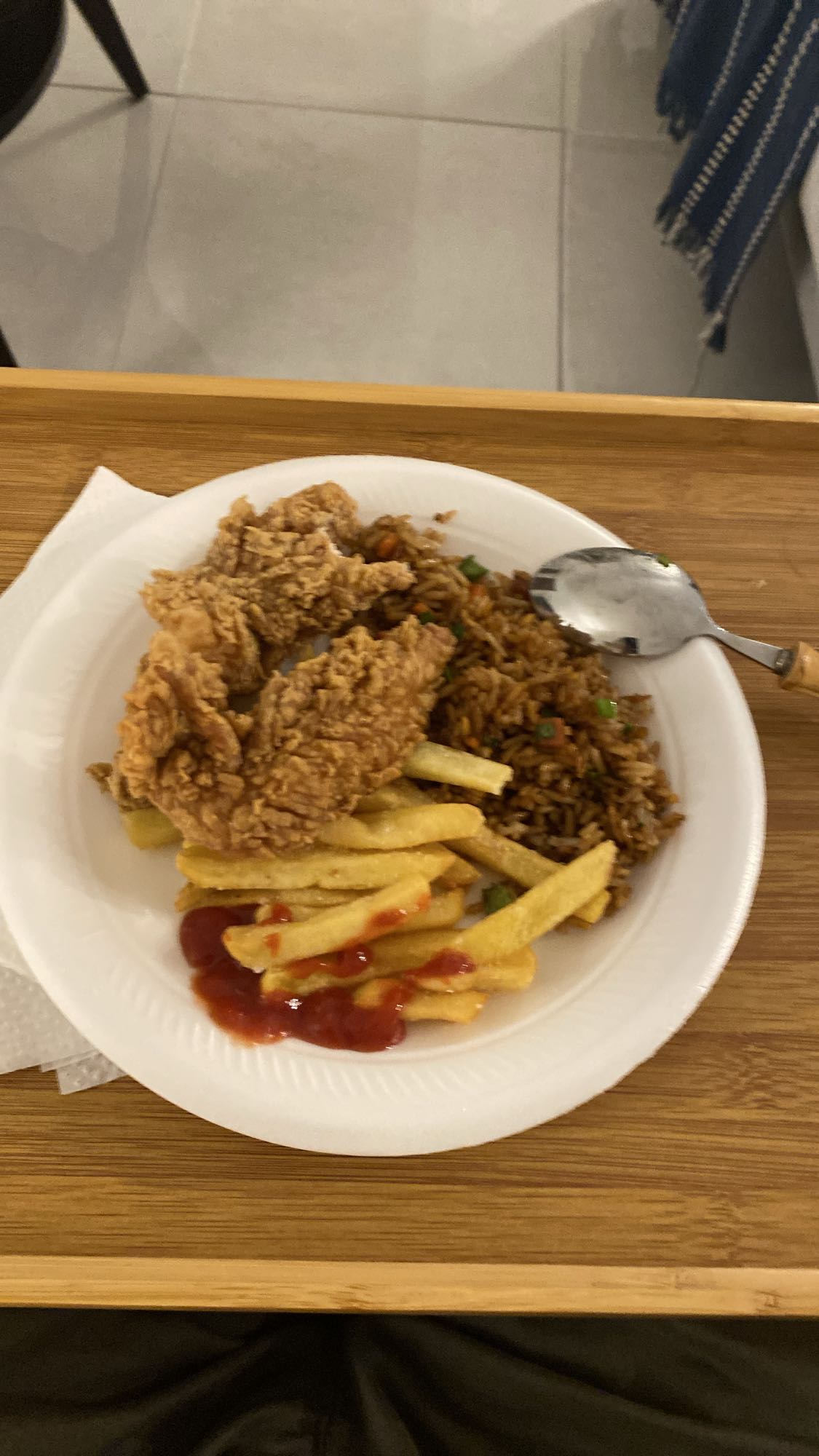 pollo frito con arroz
