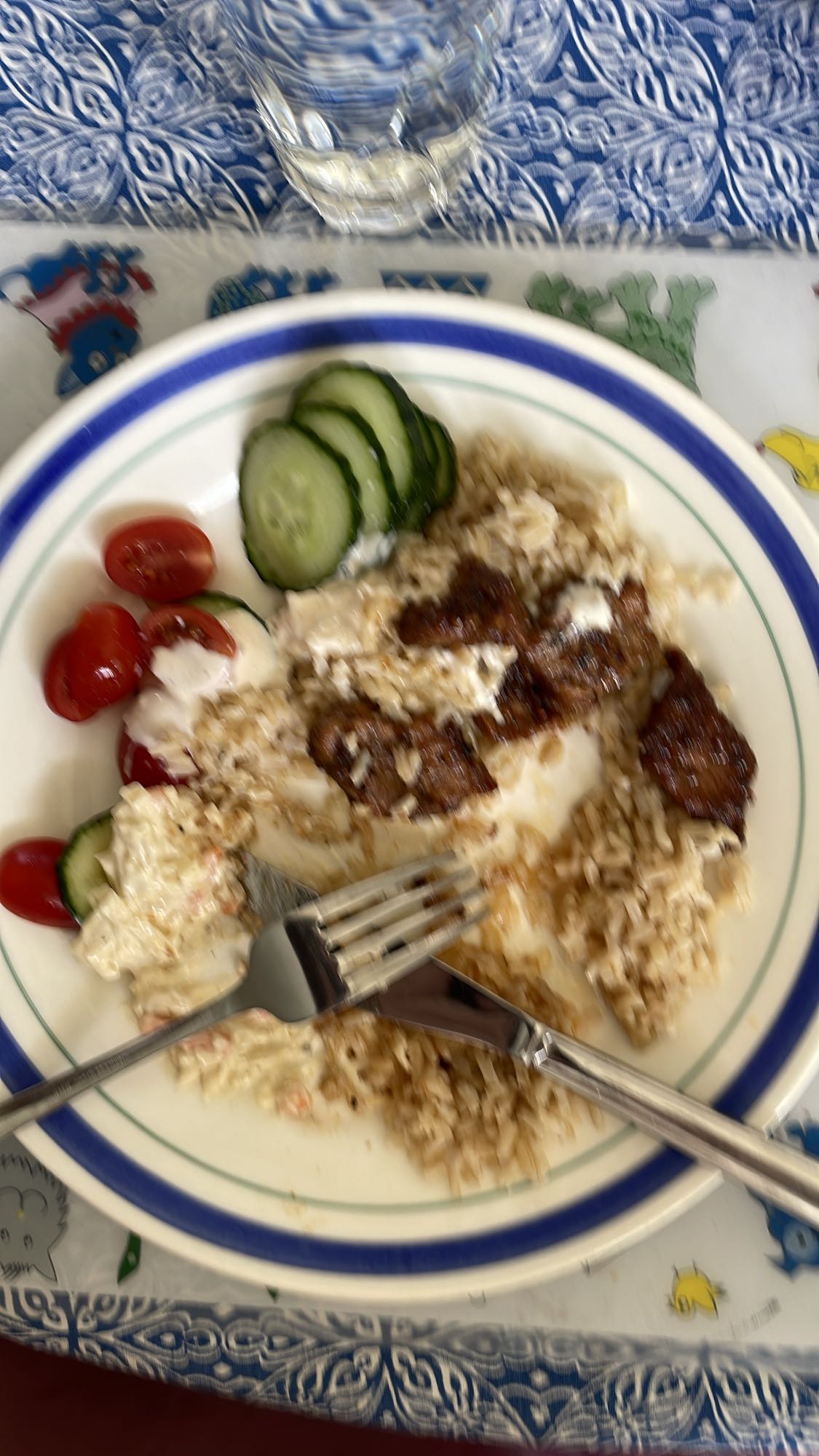 Fisk med ris och sallad