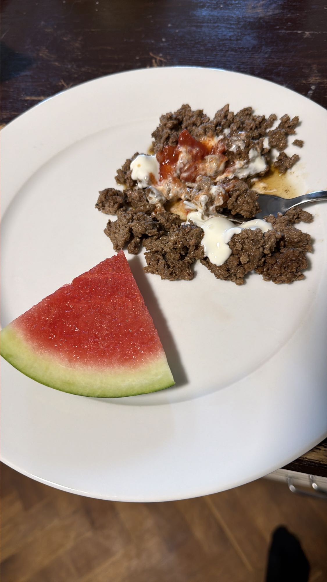 Köttfärs med vattenmelon