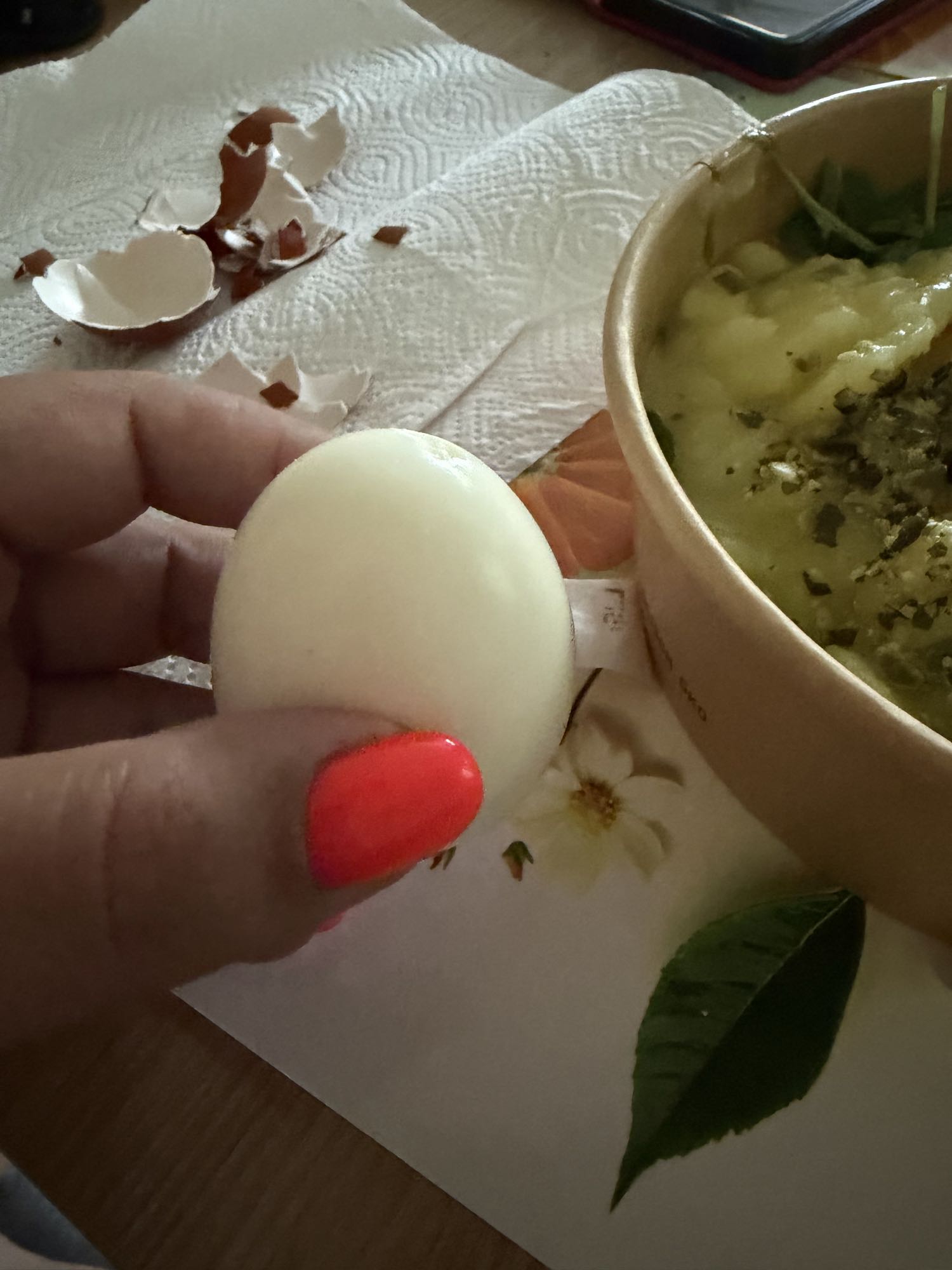 Ei mit Kartoffelsuppe